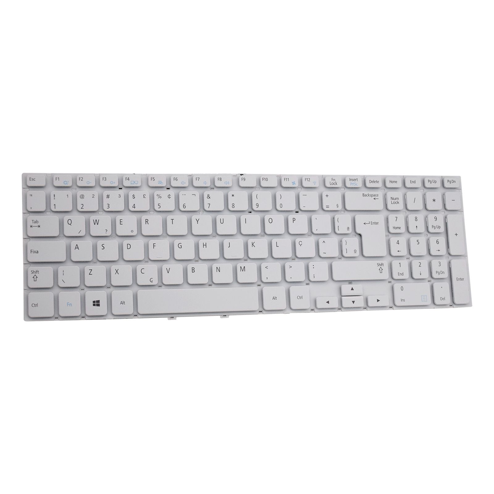 Teclado para Notebook Samsung Np Series NP270E5J-KEWBR, ABNT2 Branco, possui teclas confortáveis e 12 meses de garantia.
