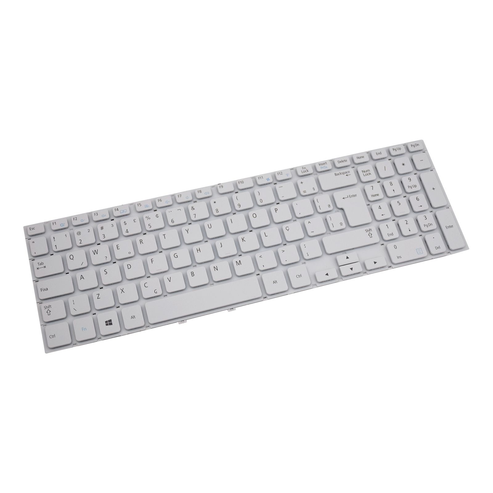 Teclado para Notebook Samsung E34 E34, ABNT2 Branco, possui teclas confortáveis e 12 meses de garantia.