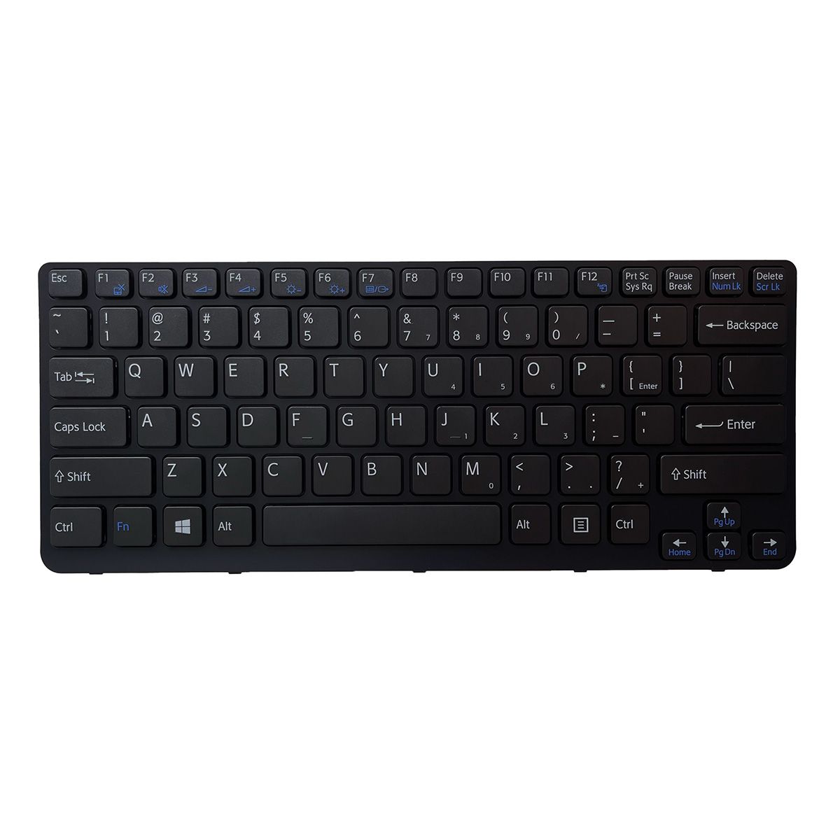 Teclado para Notebook Sony Vaio SVE141L11X, Inglês Internacional - US Preto, possui teclas confortáveis e 12 meses de garantia.