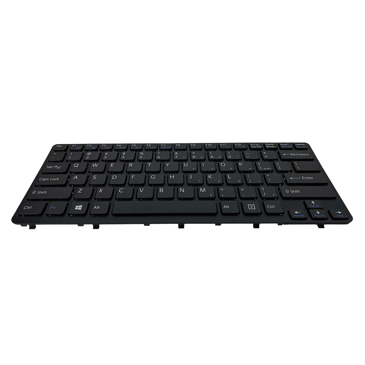 Teclado para Notebook Sony Vaio SVE-14125CBB, Inglês Internacional - US Preto, possui teclas confortáveis e 12 meses de garantia.