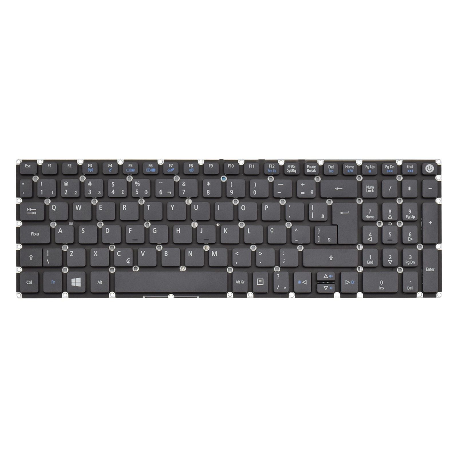 Teclado para Notebook Acer Aspire A515-51G, ABNT2 - F3 WI-FI Preto, possui teclas confortáveis e 12 meses de garantia.