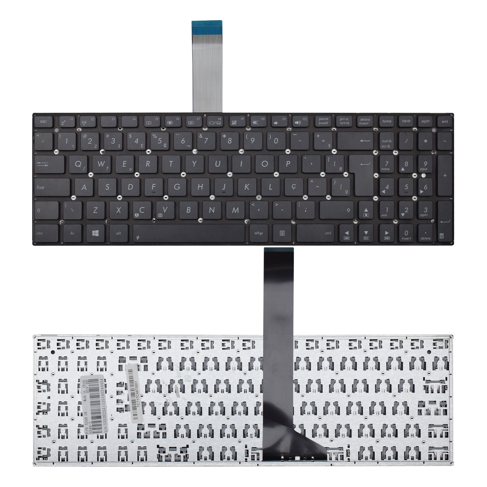 Teclado para Notebook Asus X550C-XO113H ABNT2 Preto possui teclas confortáveis e 12 meses de garantia