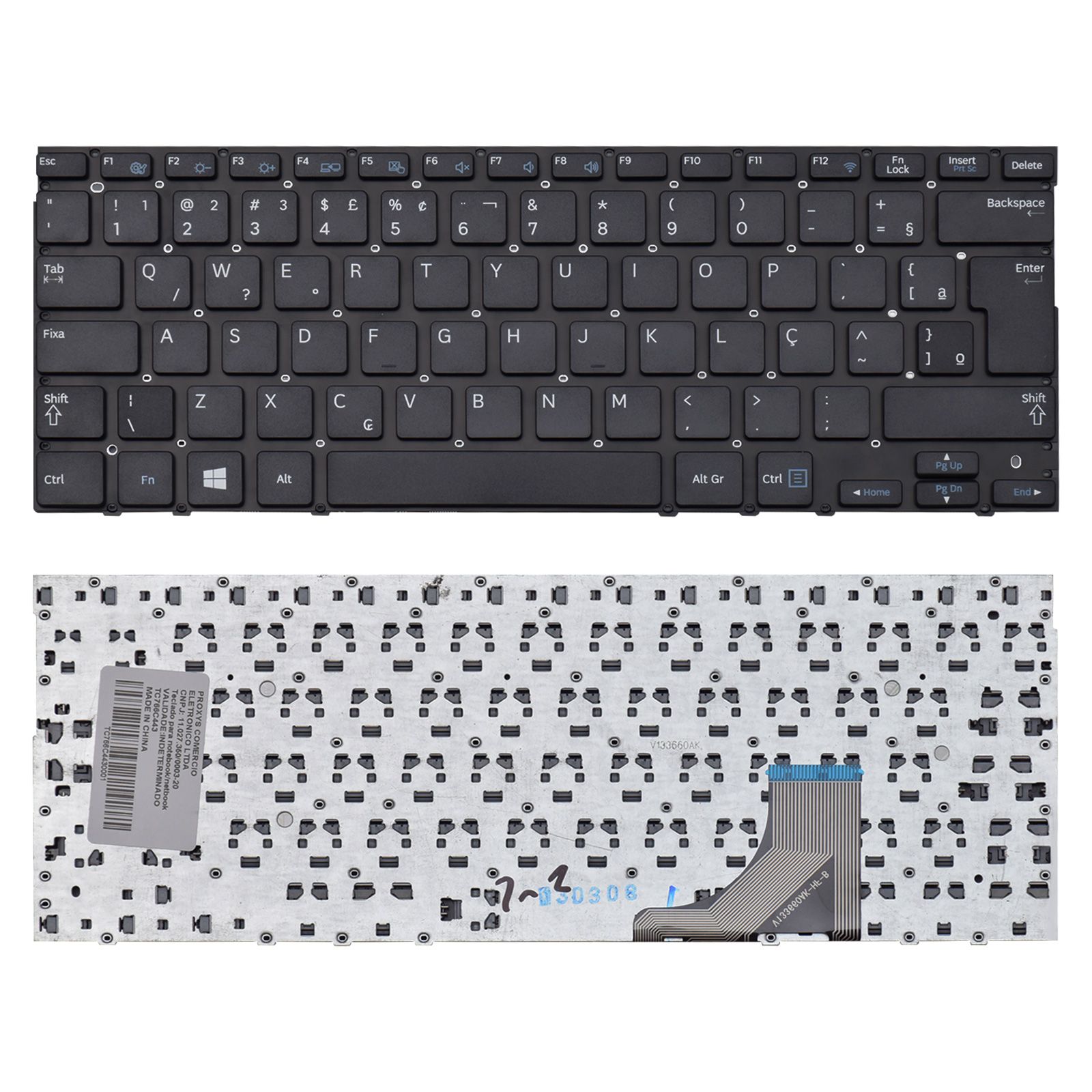 Teclado para Notebook Samsung Np Series NP535U3C, ABNT2 Preto, possui teclas confortáveis e 12 meses de garantia.