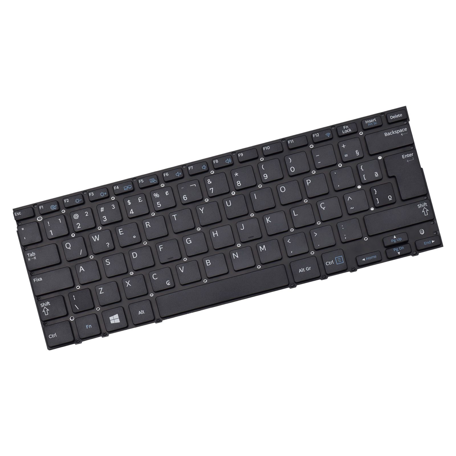 Teclado para Notebook Samsung Np Series NP530U3C-AD5BR, ABNT2 Preto, possui teclas confortáveis e 12 meses de garantia.