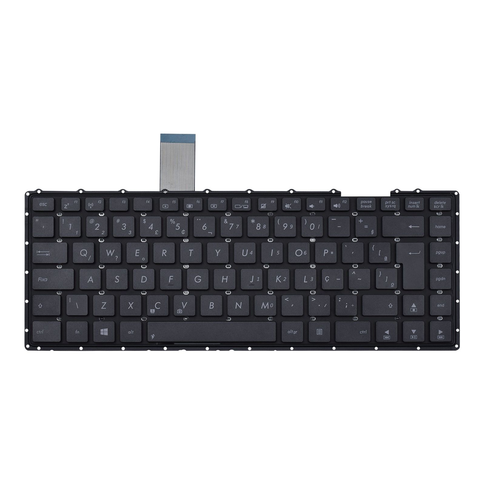 Teclado para Notebook Asus Part Number com padrão ABNT2 Preto possui teclas confortáveis com Ç e 12 meses de garantia