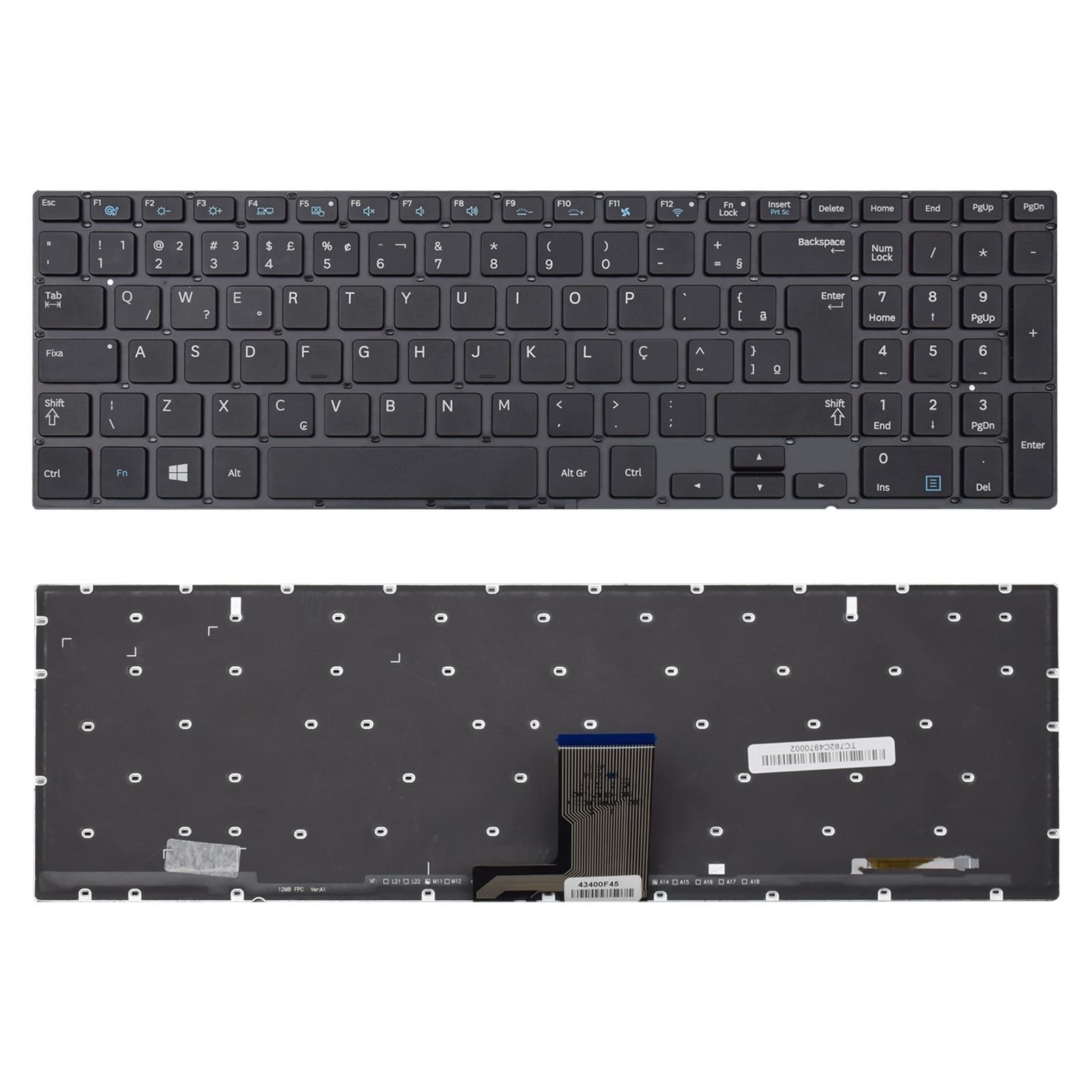 Teclado para Notebook Samsung Ativ Book 6 NP670Z5E-XD2BR ABNT2 - UK Style Preto possui teclas confortáveis e 12 meses de garantia