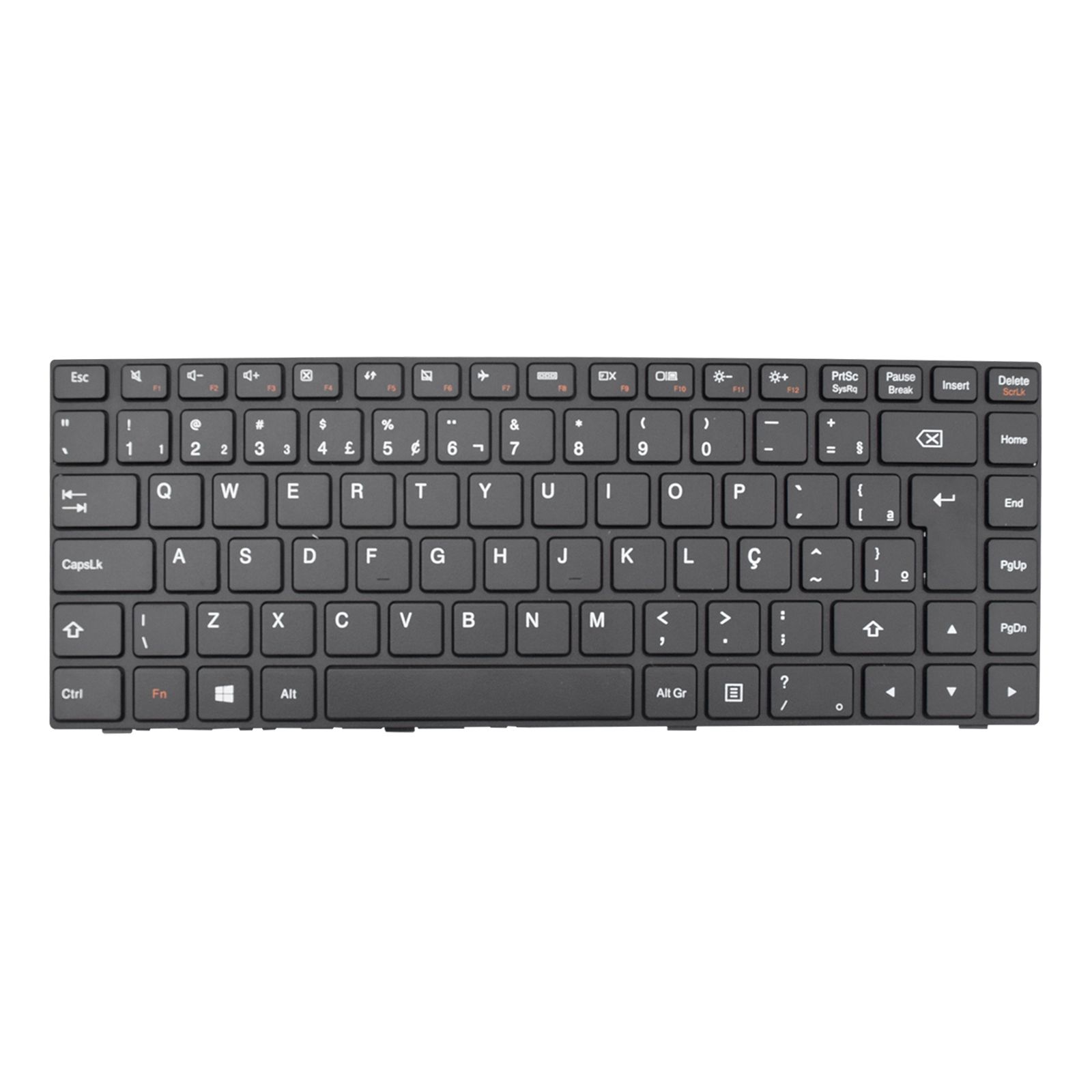 Teclado para Notebook Lenovo Part Number 5N20J30811, ABNT2 Preto, possui teclas confortáveis e 12 meses de garantia.