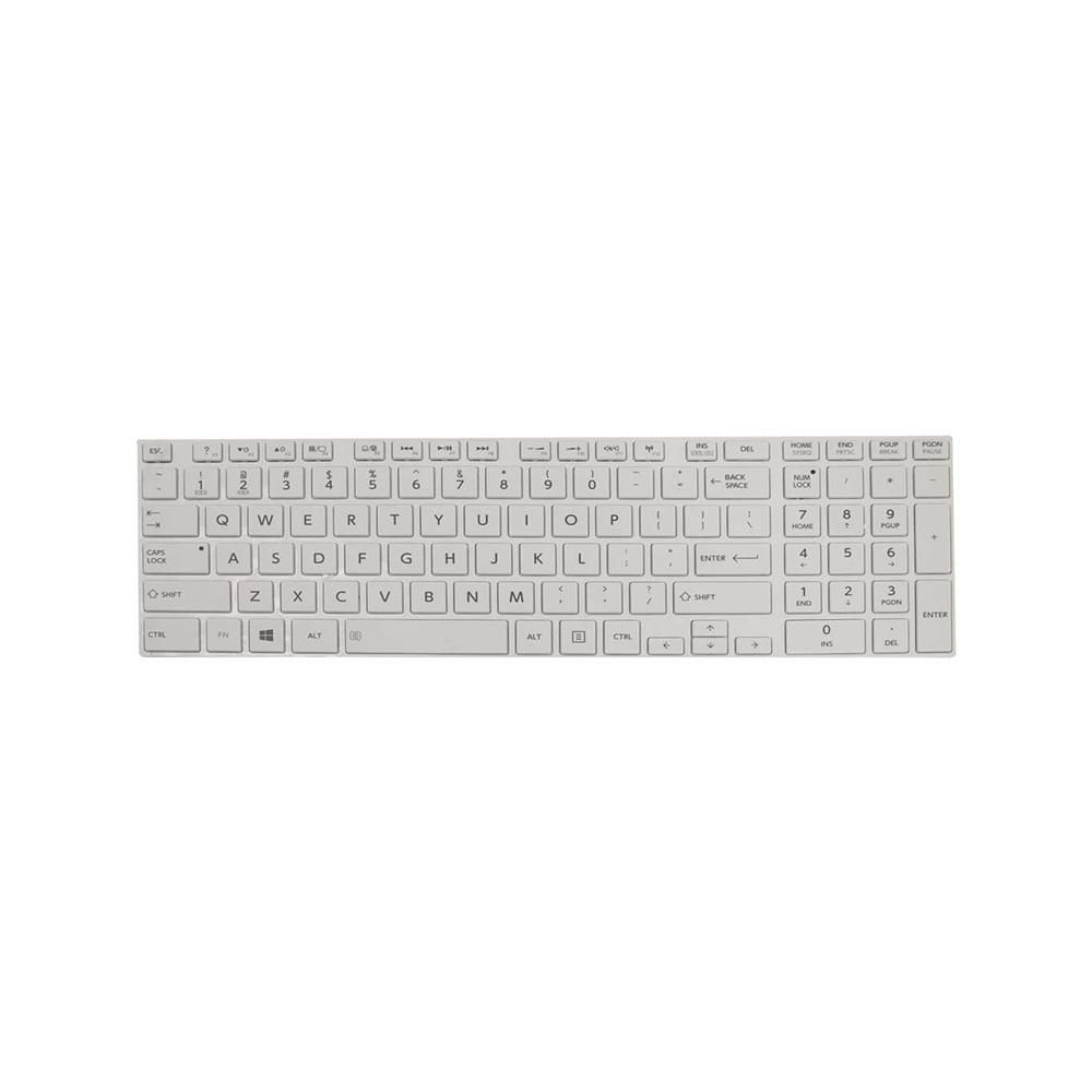 Teclado para Notebook Toshiba Satellite C855D, Inglês Internacional - US Branco, possui teclas confortáveis e 12 meses de garantia.