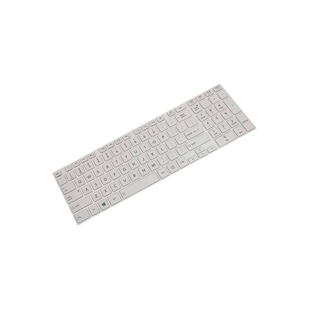 Teclado para Notebook Toshiba Satellite L855-S5375, Inglês Internacional - US Branco, possui teclas confortáveis e 12 meses de garantia.
