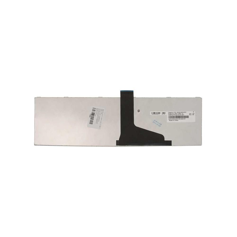 Teclado para Notebook Toshiba Satellite C855-S5107, Inglês Internacional - US Branco, possui teclas confortáveis e 12 meses de garantia.