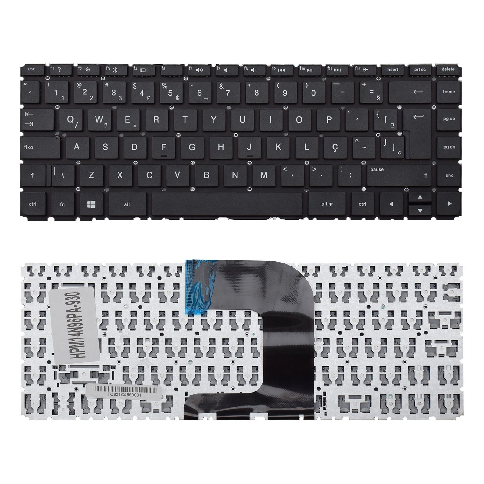 Teclado para Notebook Hp 14-AC018TX, ABNT2 Preto, possui teclas confortáveis e 12 meses de garantia.