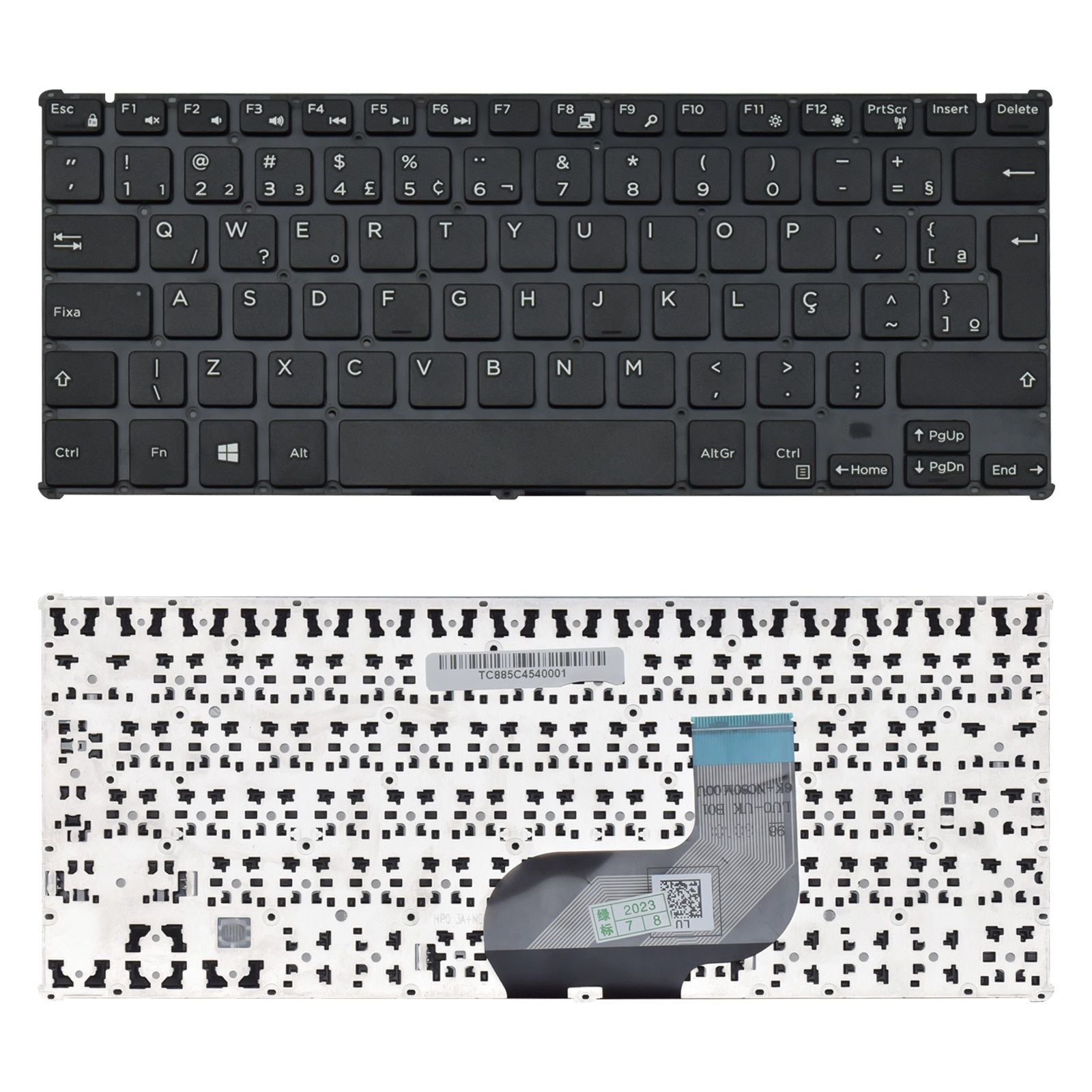 Teclado para Notebook Dell Inspiron P24T, ABNT2 Preto, possui teclas confortáveis e 12 meses de garantia.