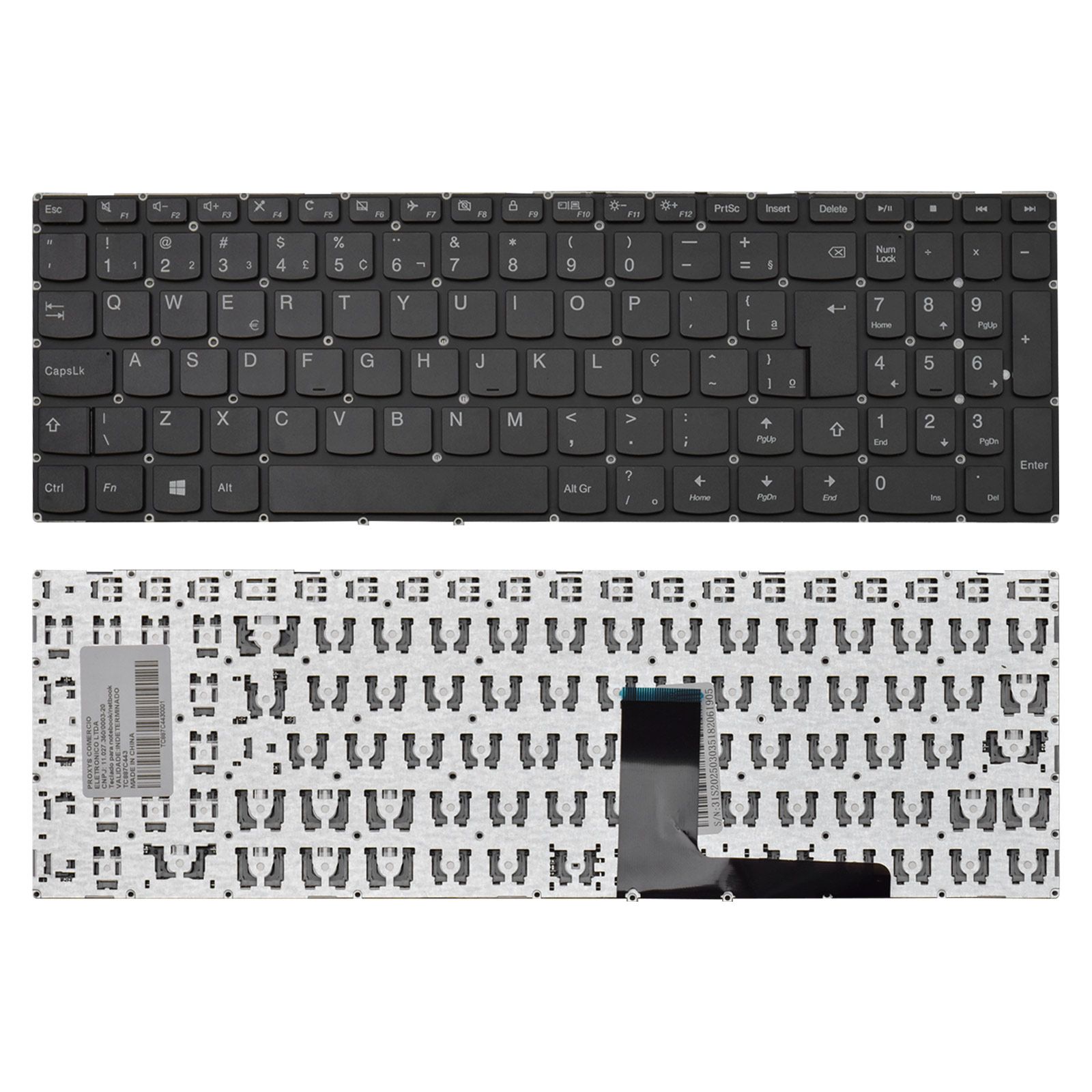 Teclado para Notebook Lenovo Ideapad 310-15ISK, ABNT2 Preto, possui teclas confortáveis e 12 meses de garantia.