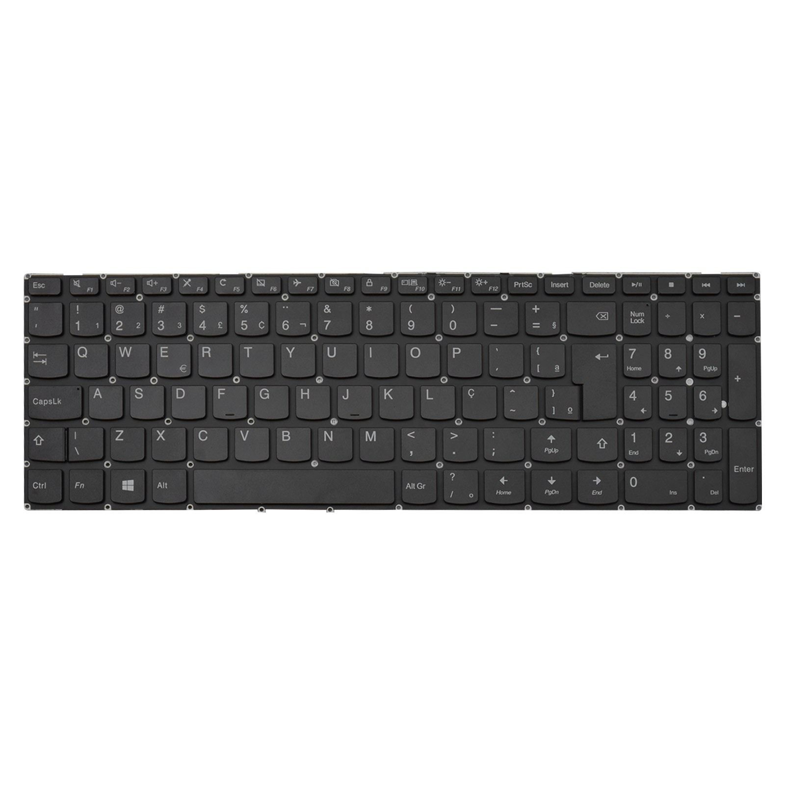 Teclado para Notebook Lenovo Ideapad 310-15IAP, ABNT2 Preto, possui teclas confortáveis e 12 meses de garantia.