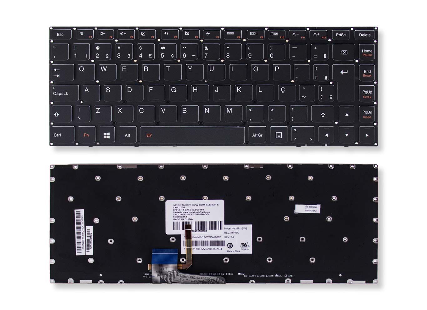 Teclado para Notebook Lenovo Yoga 2 13, ABNT2 Preto, possui teclas confortáveis e 12 meses de garantia.