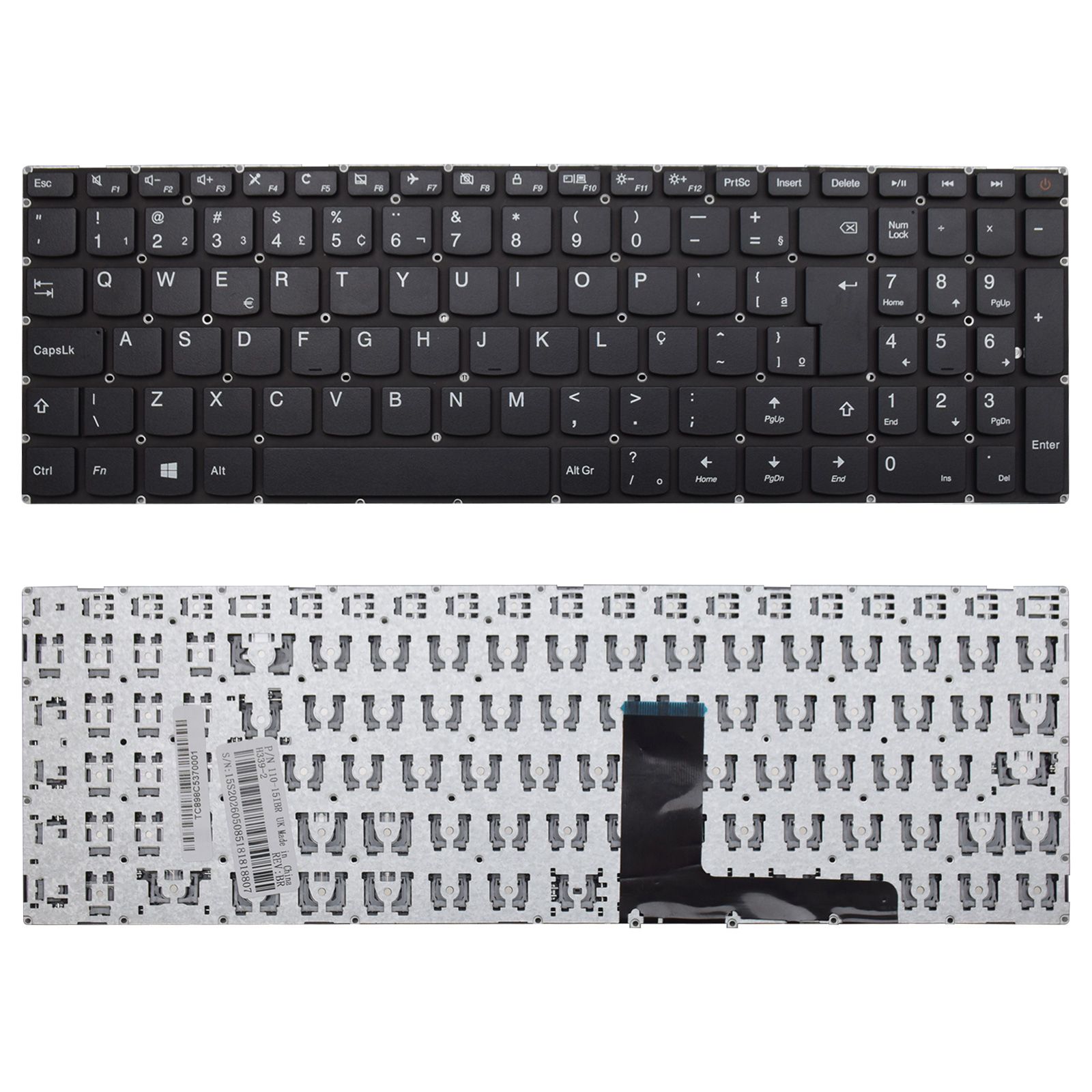 Teclado para Notebook Lenovo Part Number PM5NR ABNT2 Preto