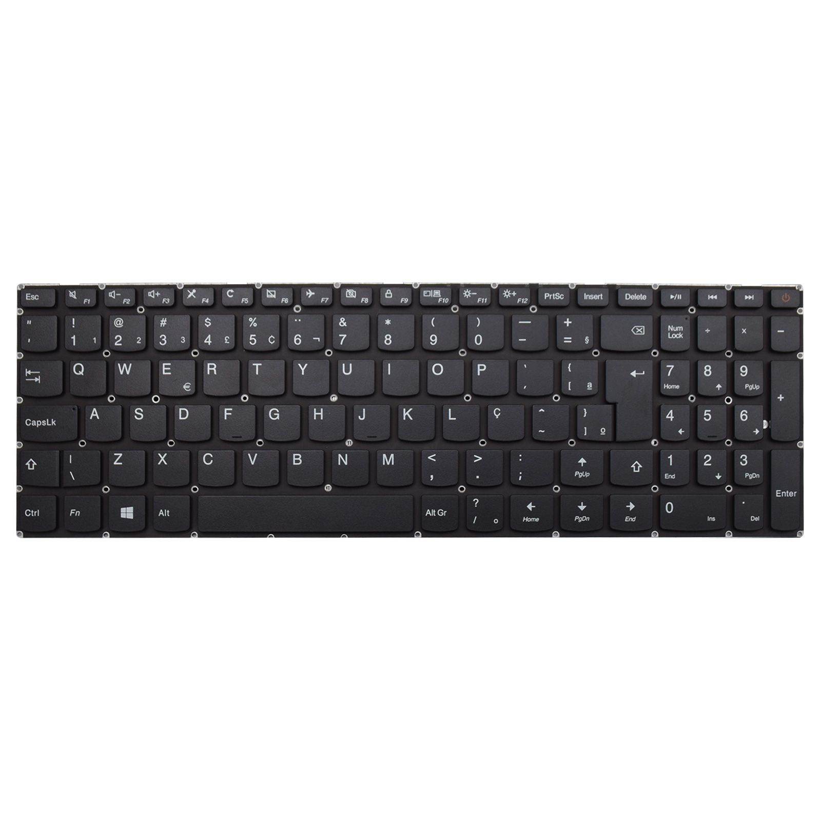 Teclado para Notebook Lenovo Part Number com padrão ABNT2 Preto possui teclas confortáveis com Ç e 12 meses de garantia