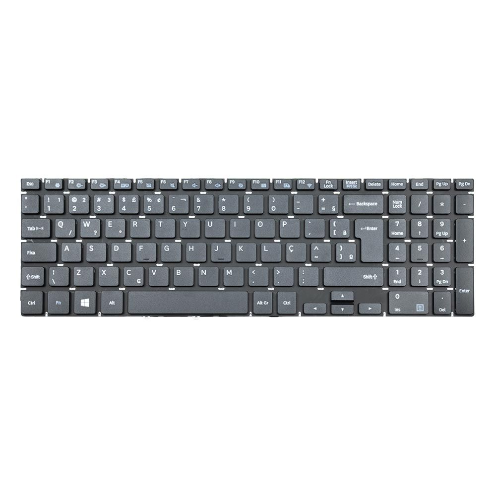Teclado para Notebook Samsung Expert com padrão ABNT2 Preto possui teclas confortáveis com Ç e 12 meses de garantia