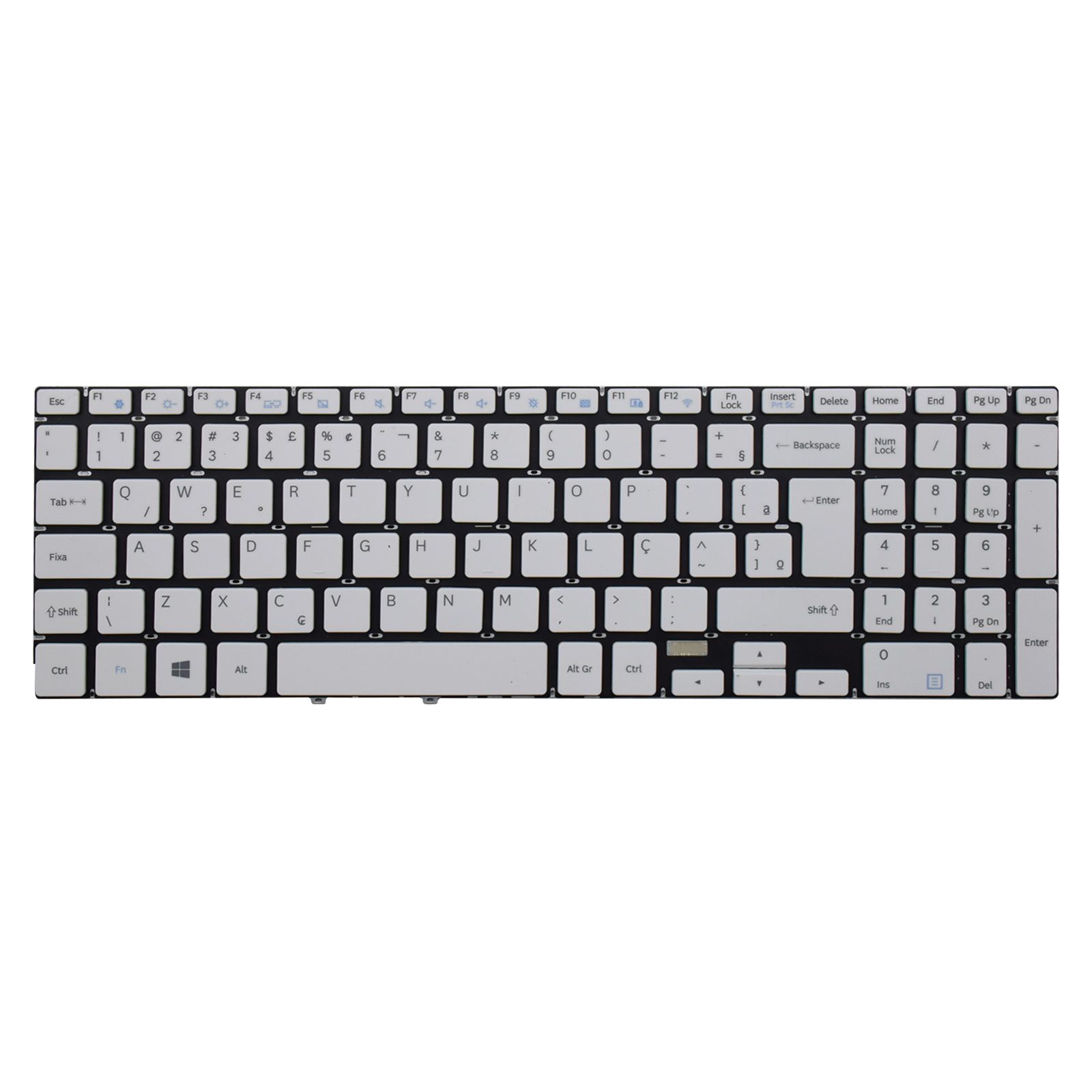 Teclado para Notebook Samsung Expert com padrão ABNT2 Branco possui teclas confortáveis com Ç e 12 meses de garantia