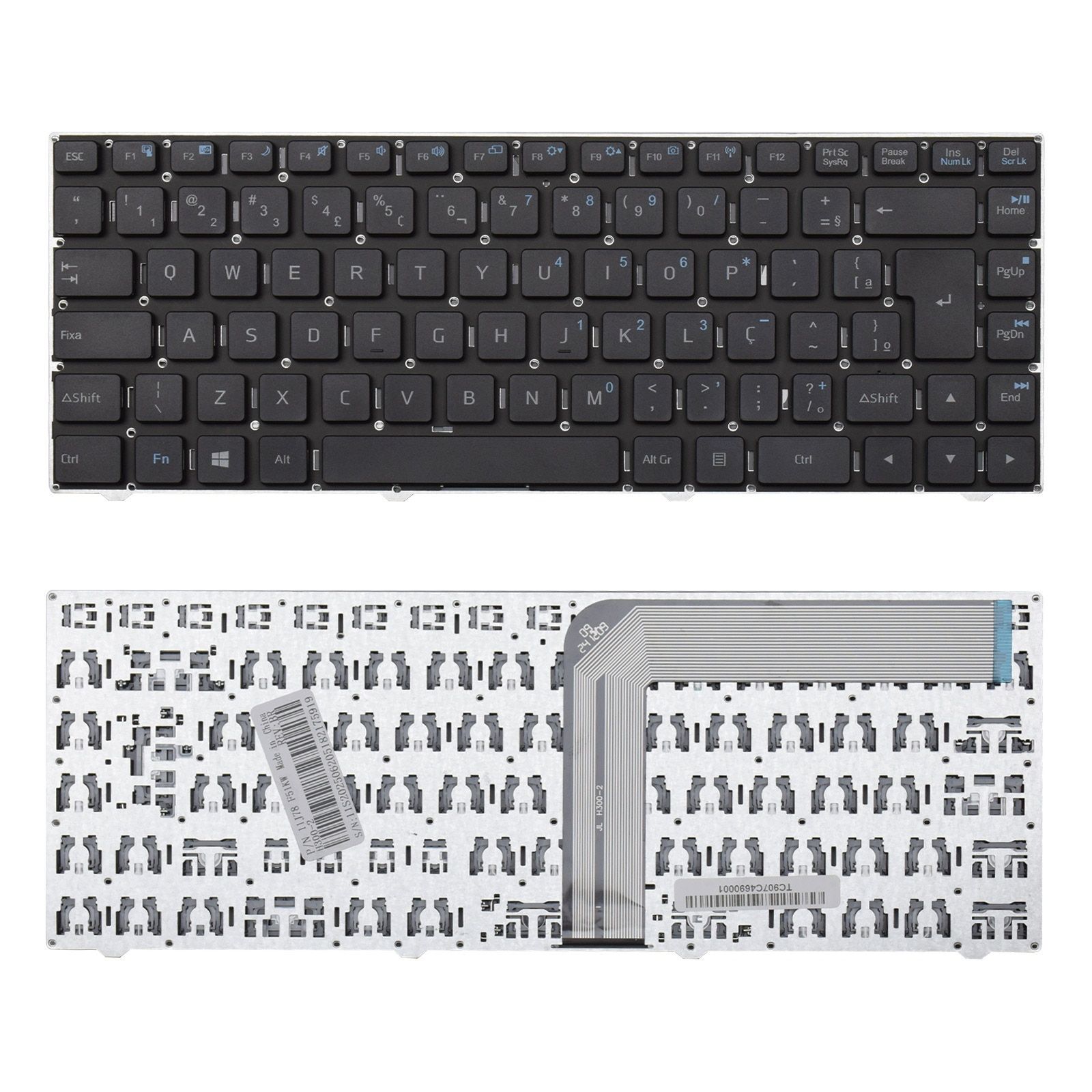 Teclado para Notebook Positivo Stilo XC3634, ABNT2 Preto, possui teclas confortáveis e 12 meses de garantia.