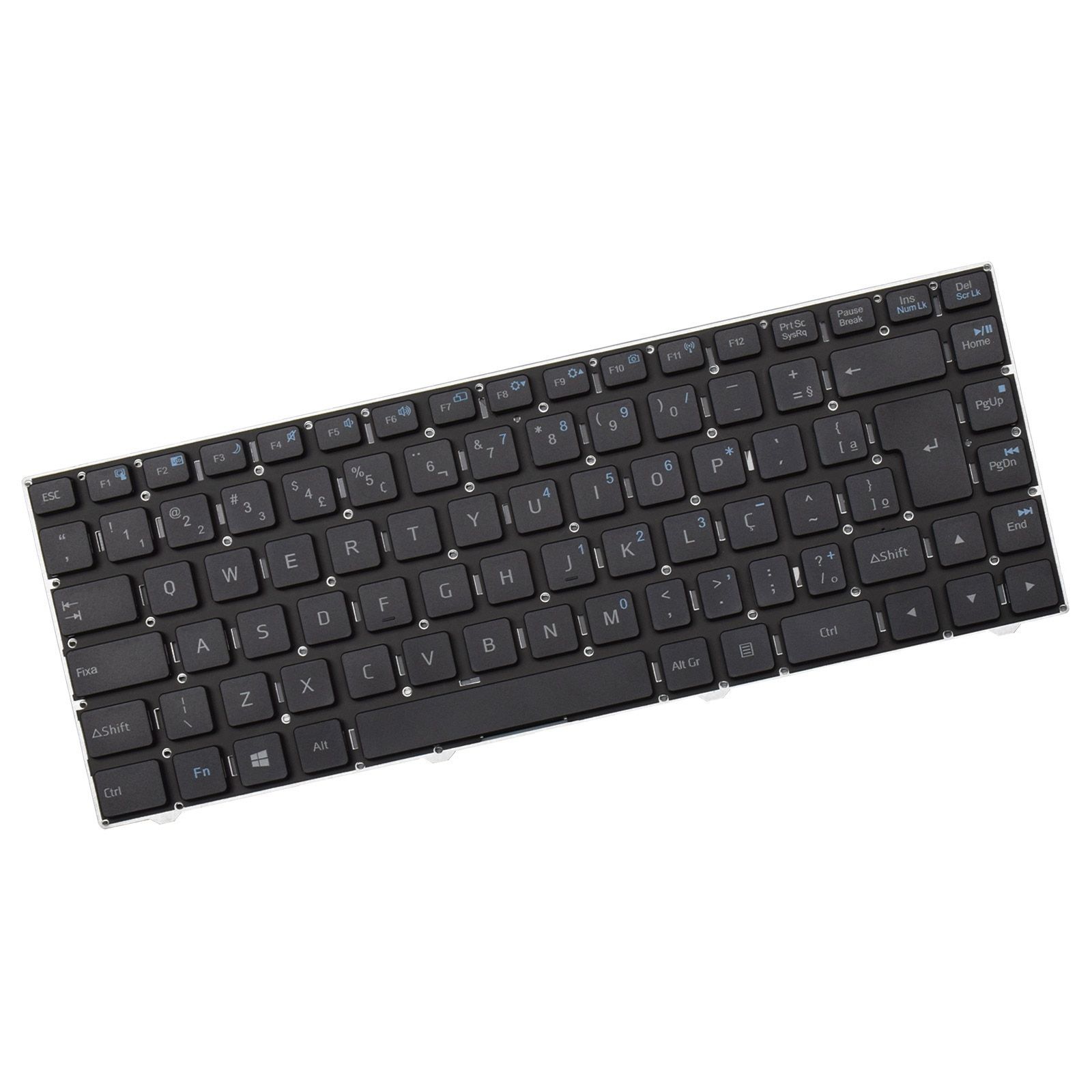 Teclado para Notebook Positivo Part Number 1637040445M, ABNT2 Preto, possui teclas confortáveis e 12 meses de garantia.