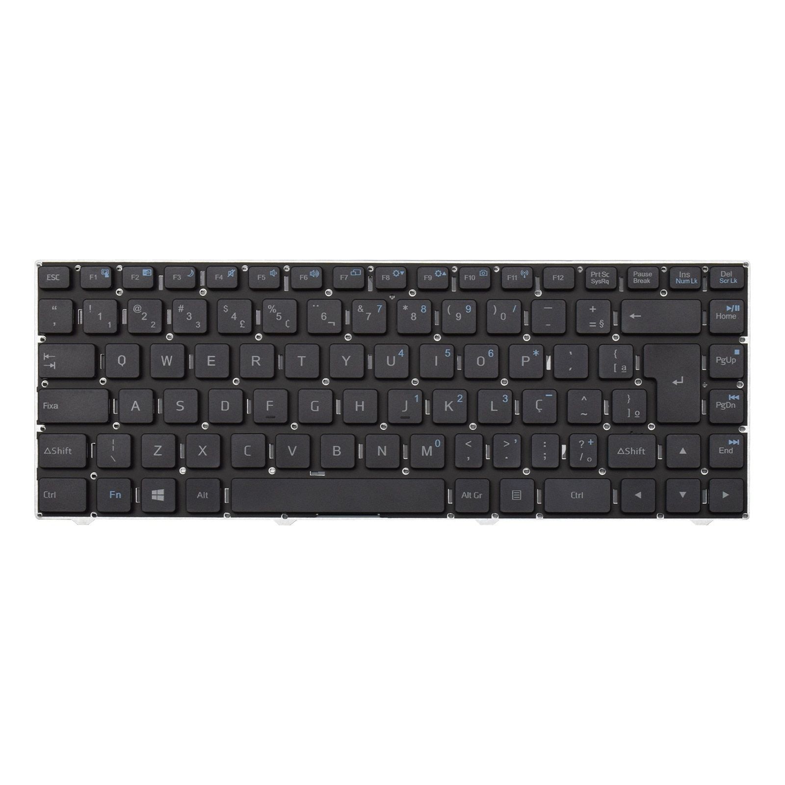 Teclado para Notebook Positivo Part Number 82R-14B240-4216, ABNT2 Preto, possui teclas confortáveis e 12 meses de garantia.