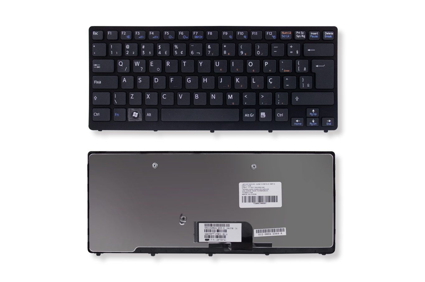 Teclado para Notebook Sony Vaio Vpc VPC-CW21FX, ABNT2 Preto, possui teclas confortáveis e 12 meses de garantia.