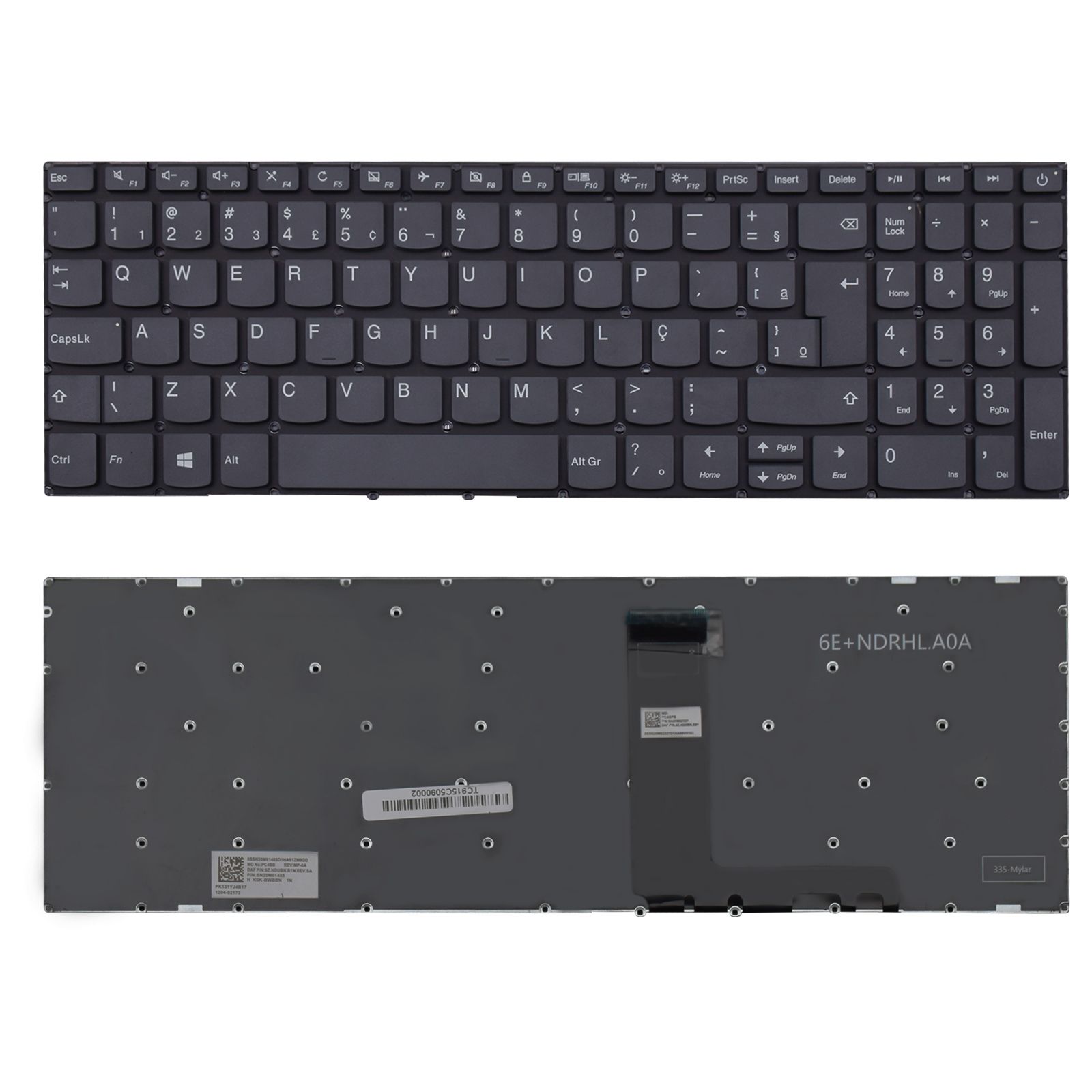Teclado para Notebook Lenovo Ideapad com padrão ABNT2 Grafite possui teclas confortáveis com Ç e 12 meses de garantia