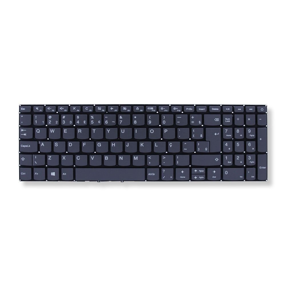 Teclado para Notebook Lenovo Ideapad 330 81FD0003BR, ABNT2 Grafite, possui teclas confortáveis e 12 meses de garantia.