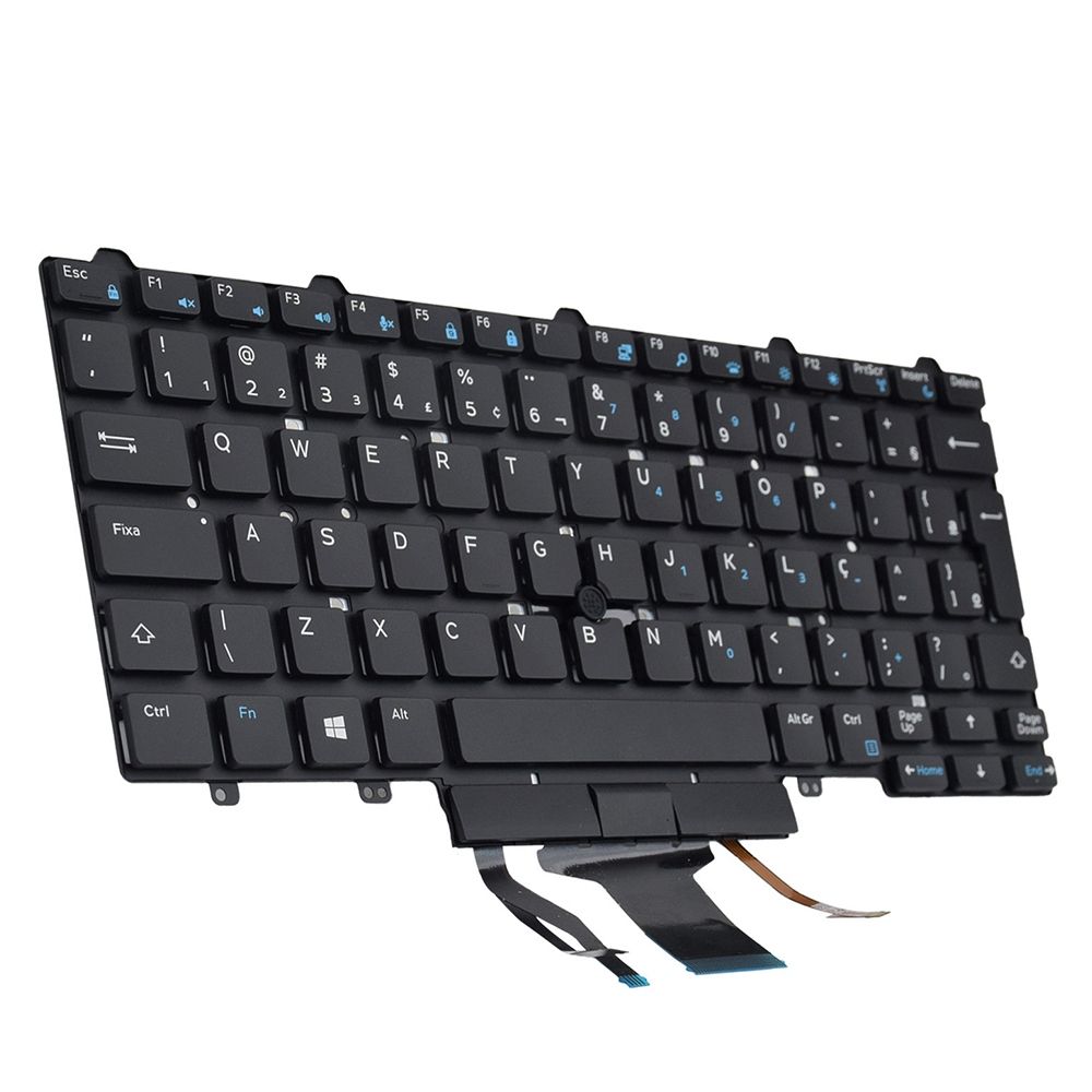 Teclado para Notebook Dell Latitude E7450, ABNT2 Preto, possui teclas confortáveis e 12 meses de garantia.