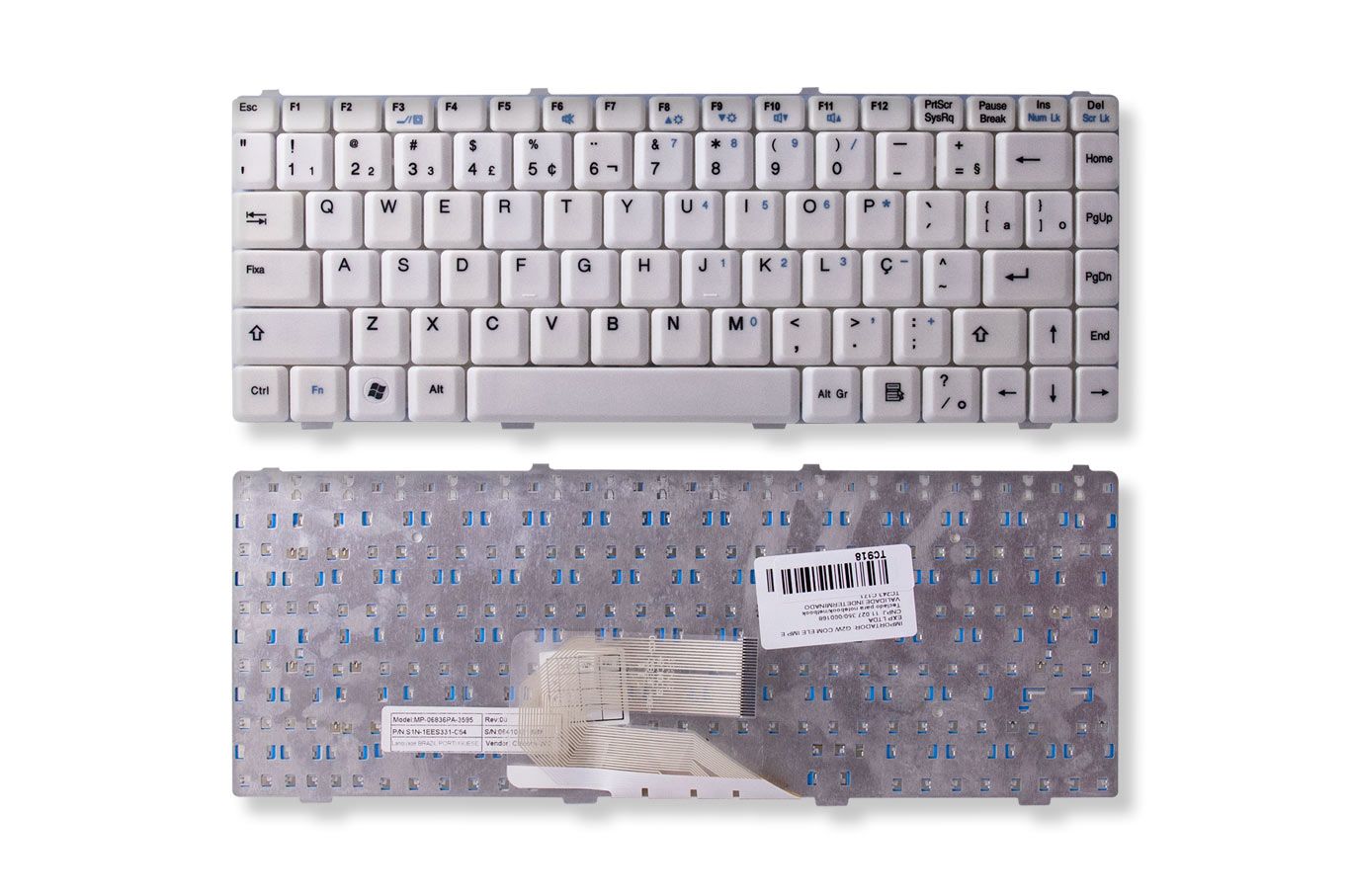 Teclado para Notebook Itautec Infoway W7645, ABNT2 Branco, possui teclas confortáveis e 12 meses de garantia.