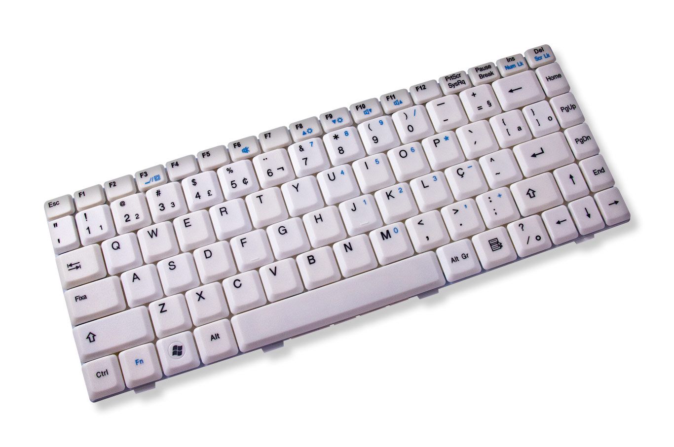 Teclado para Notebook Itautec Infoway W7655, ABNT2 Branco, possui teclas confortáveis e 12 meses de garantia.