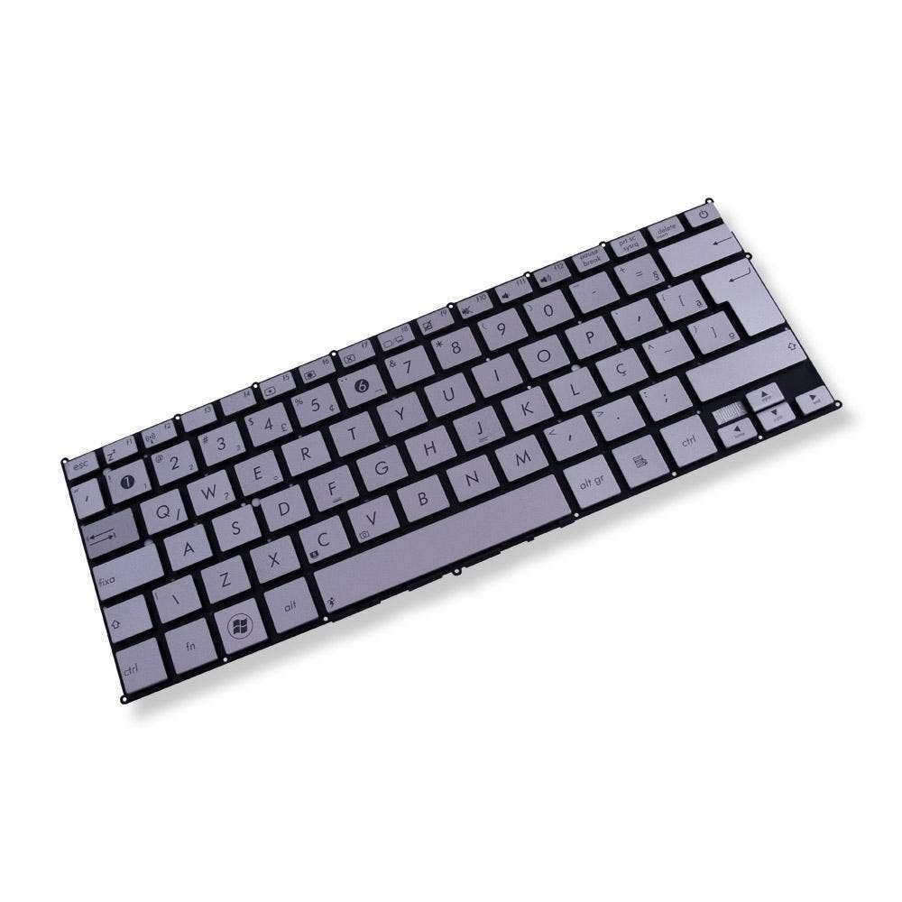 Teclado para Notebook Asus Part Number MP-11A96PA6698, ABNT2 Prata, possui teclas confortáveis e 12 meses de garantia.