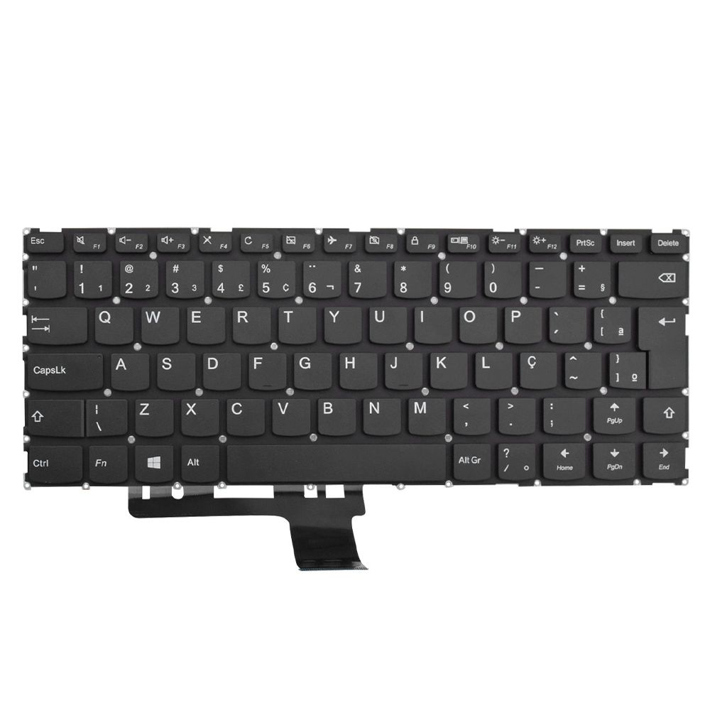 Teclado para Notebook Lenovo Ideapad 510-14IKB, ABNT2 Preto, possui teclas confortáveis e 12 meses de garantia.