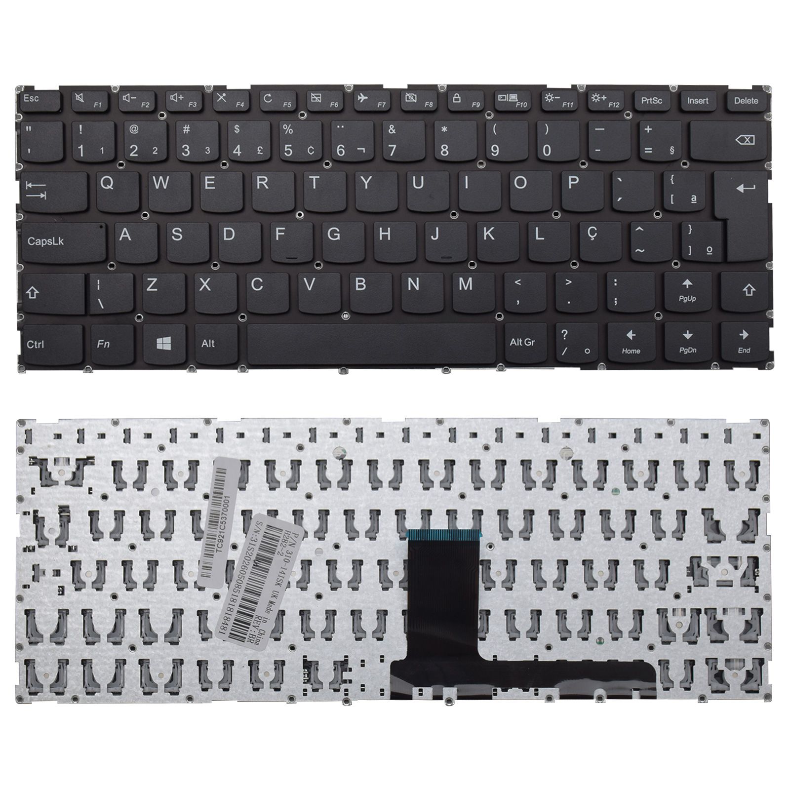 Teclado para Notebook Lenovo Ideapad 510-14IKB ABNT2 Preto