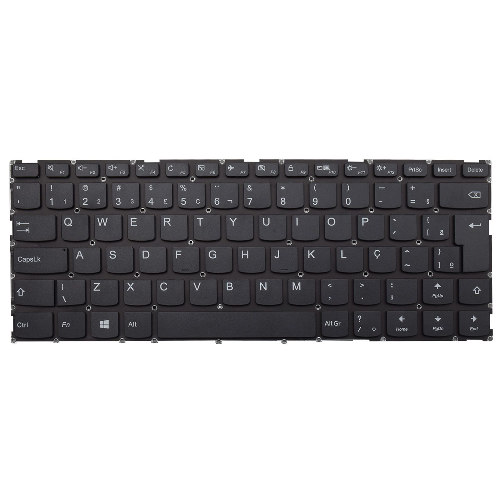 Teclado para Notebook Lenovo Ideapad com padrão ABNT2 Preto possui teclas confortáveis com Ç e 12 meses de garantia