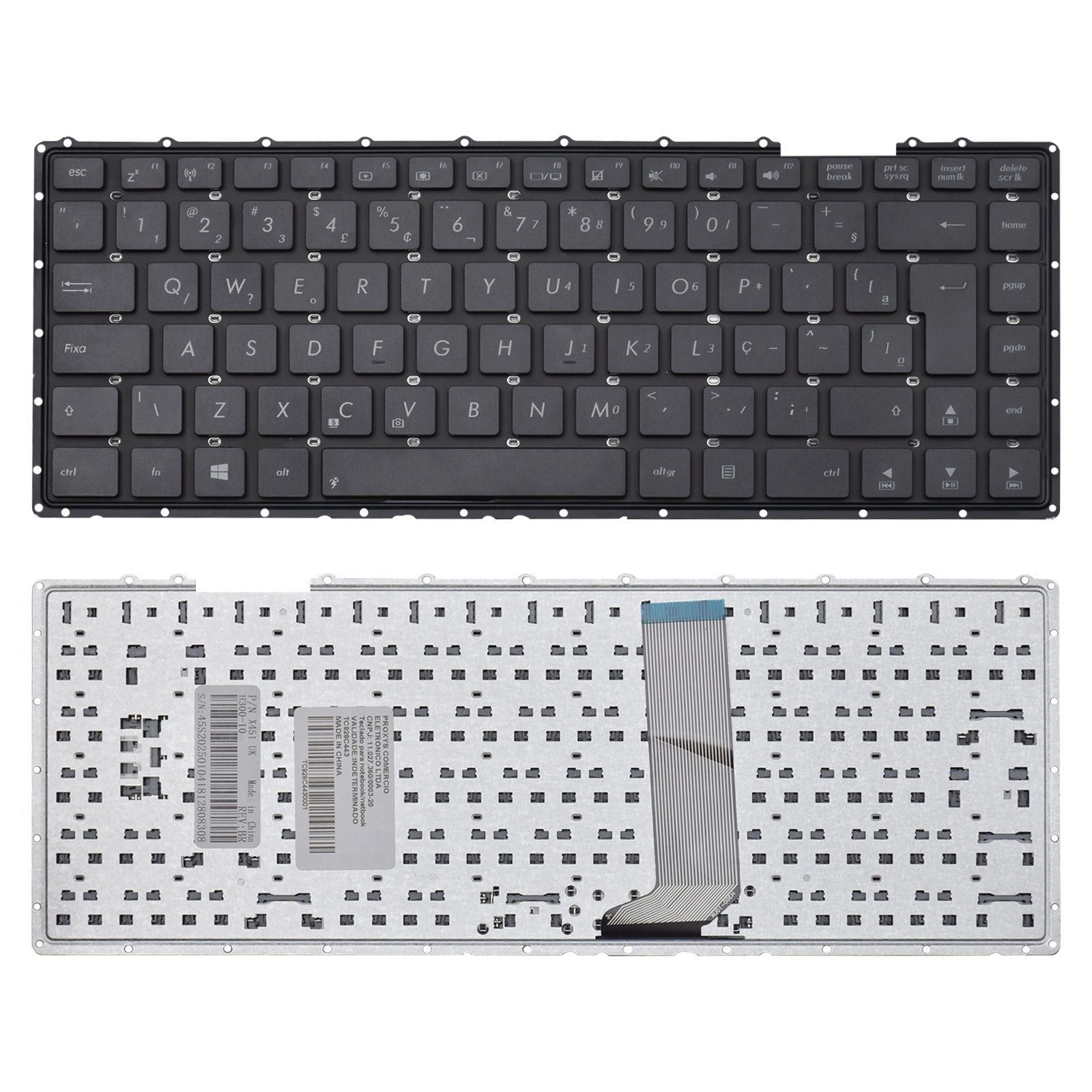 Teclado para Notebook Asus Z Series Z450LA-WX002T, ABNT2 Preto, possui teclas confortáveis e 12 meses de garantia.