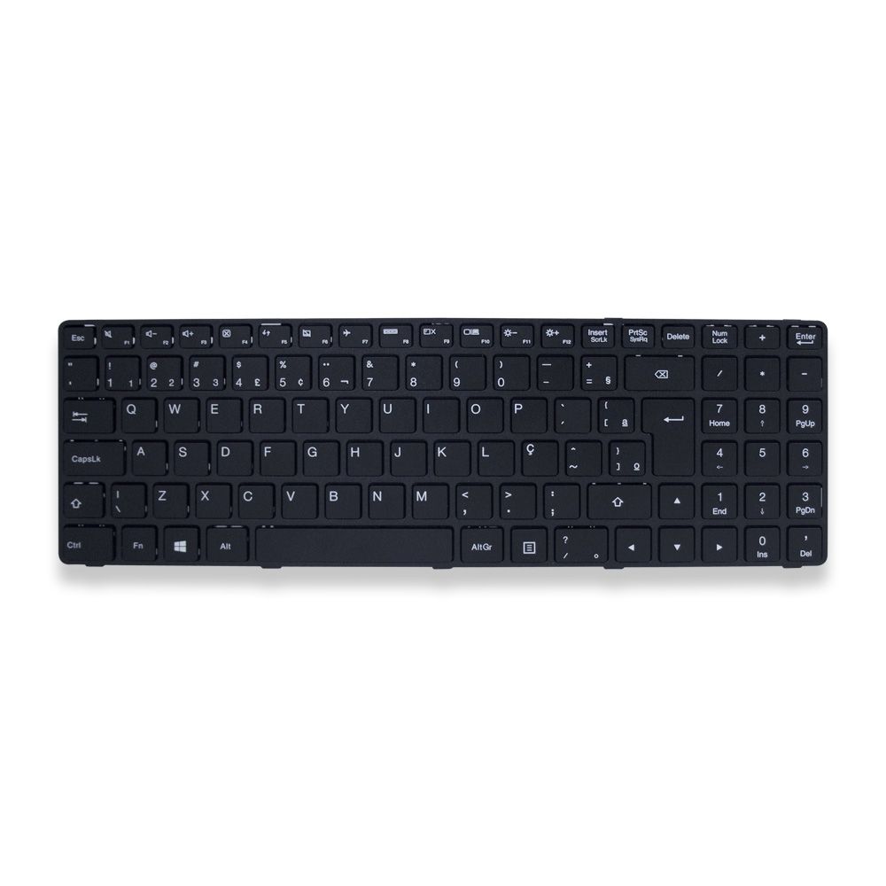 Teclado para Notebook Lenovo Ideapad 100-15IBG, ABNT2 Preto, possui teclas confortáveis e 12 meses de garantia.