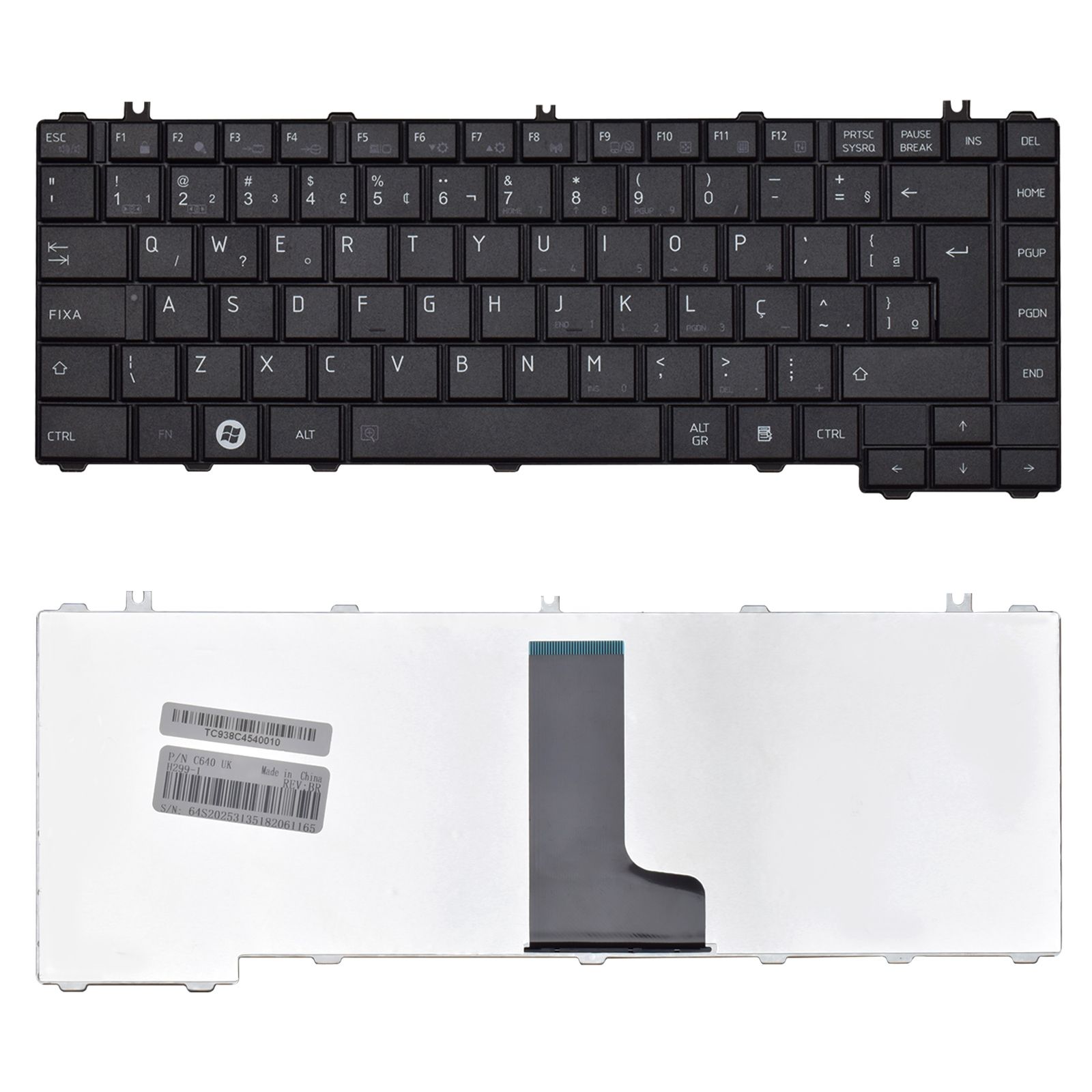 Teclado para Notebook Toshiba Satellite L645-S4032, ABNT2 - UK Style Preto, possui teclas confortáveis e 12 meses de garantia.