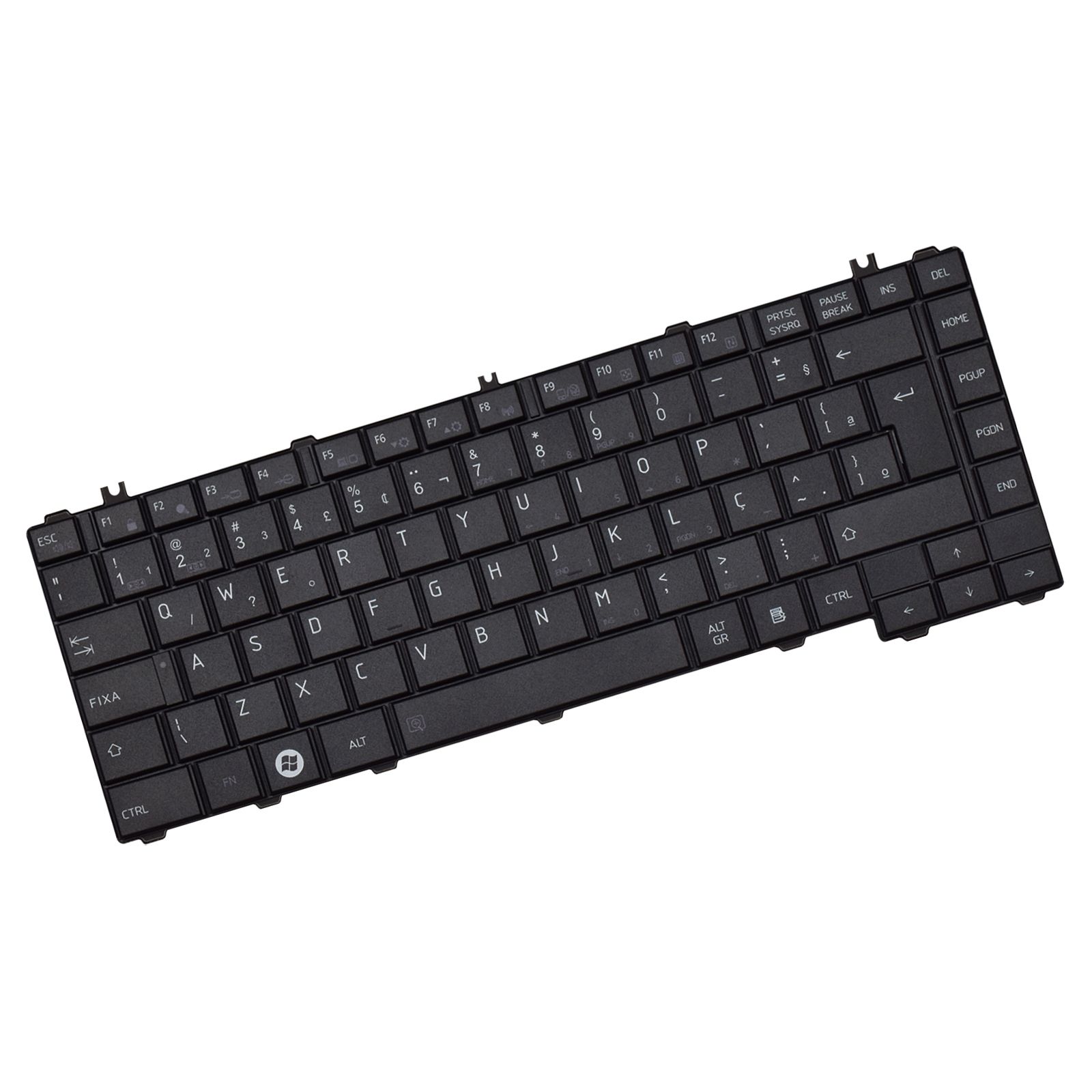 Teclado para Notebook Toshiba Satellite L635-S3104, ABNT2 - UK Style Preto, possui teclas confortáveis e 12 meses de garantia.