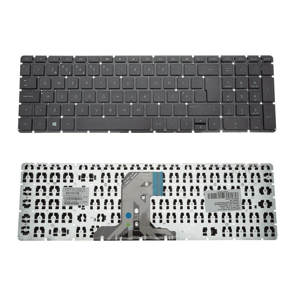 Teclado para Notebook Hp 15-AY008NT, Português Portugal Preto, possui teclas confortáveis e 12 meses de garantia.