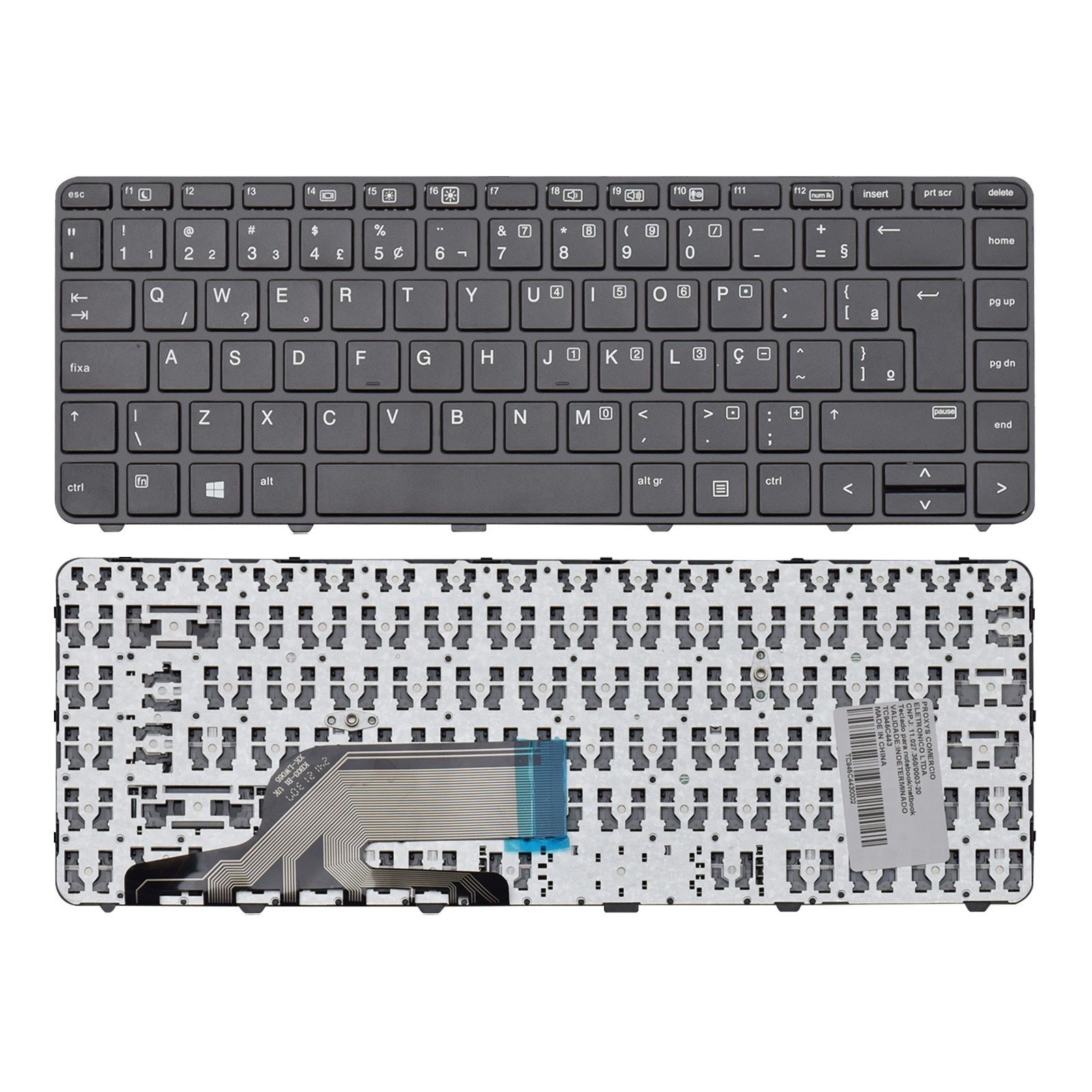 Teclado para Notebook HP ProBook 645 G3, ABNT2 Preto, possui teclas confortáveis e 12 meses de garantia.