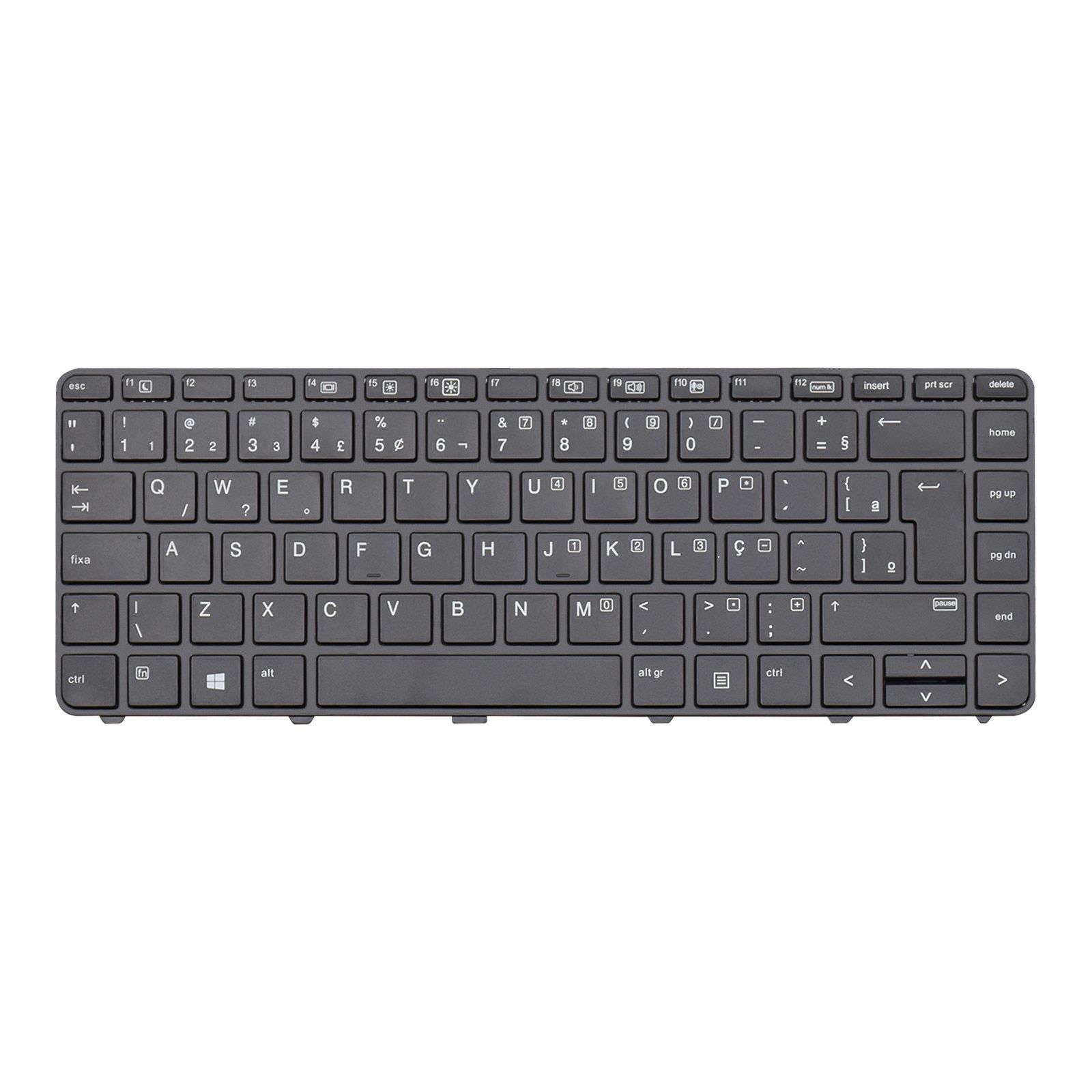 Teclado para Notebook HP ProBook 445, ABNT2 Preto, possui teclas confortáveis e 12 meses de garantia.