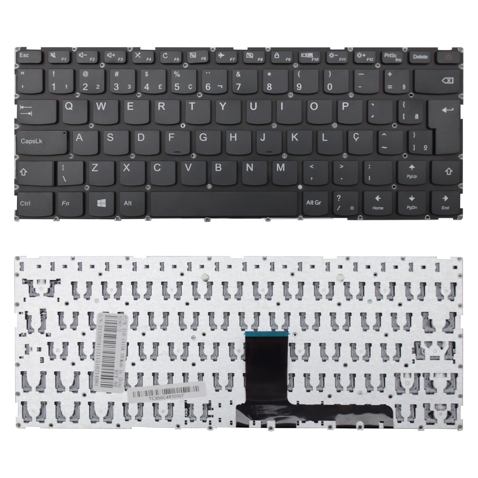 Teclado para Notebook Lenovo Ideapad 110-14IBR ABNT2 Preto possui teclas confortáveis e 12 meses de garantia