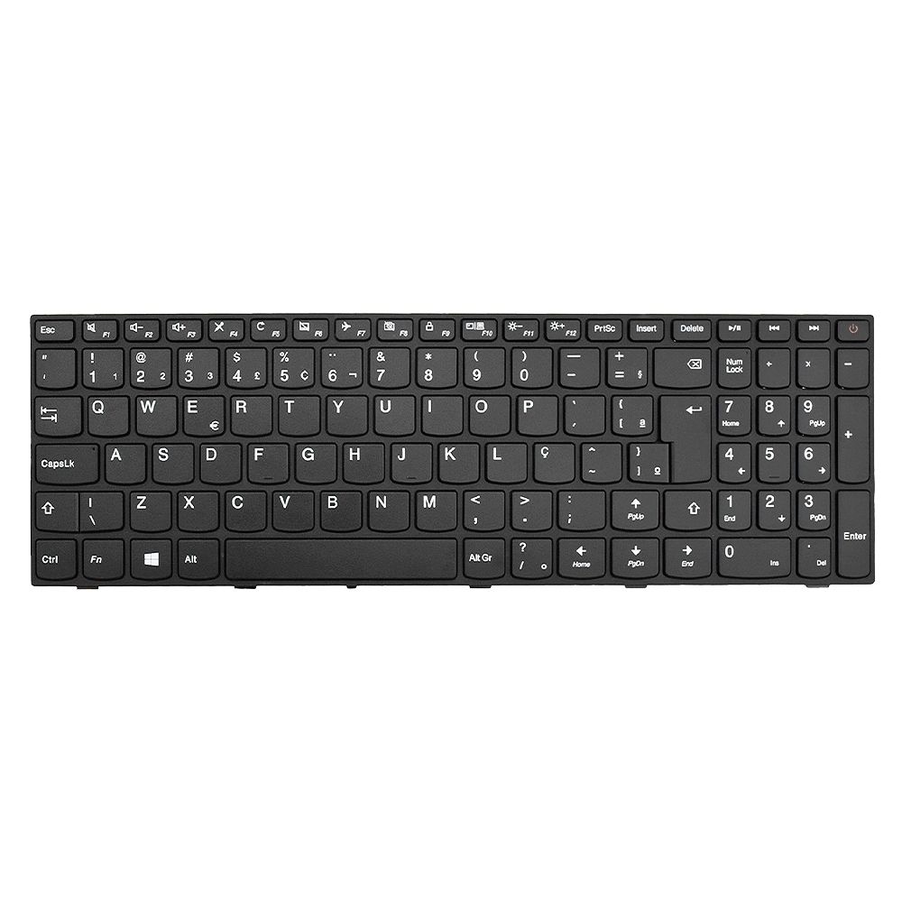 Teclado para Notebook Lenovo Ideapad 110-15ISK, ABNT2 Preto, possui teclas confortáveis e 12 meses de garantia.