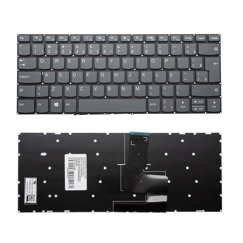 Teclado para Notebook Lenovo Ideapad 330S-14IKB, ABNT2 Preto, possui teclas confortáveis e 12 meses de garantia.