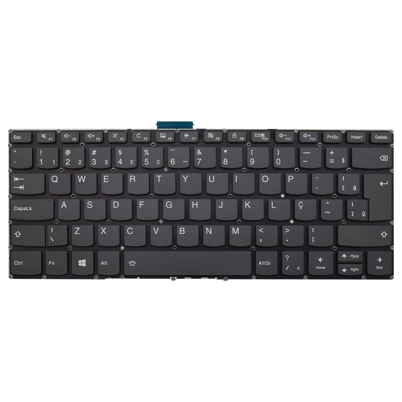 Teclado para Notebook Lenovo Ideapad com padrão ABNT2 Preto possui teclas confortáveis com Ç e 12 meses de garantia