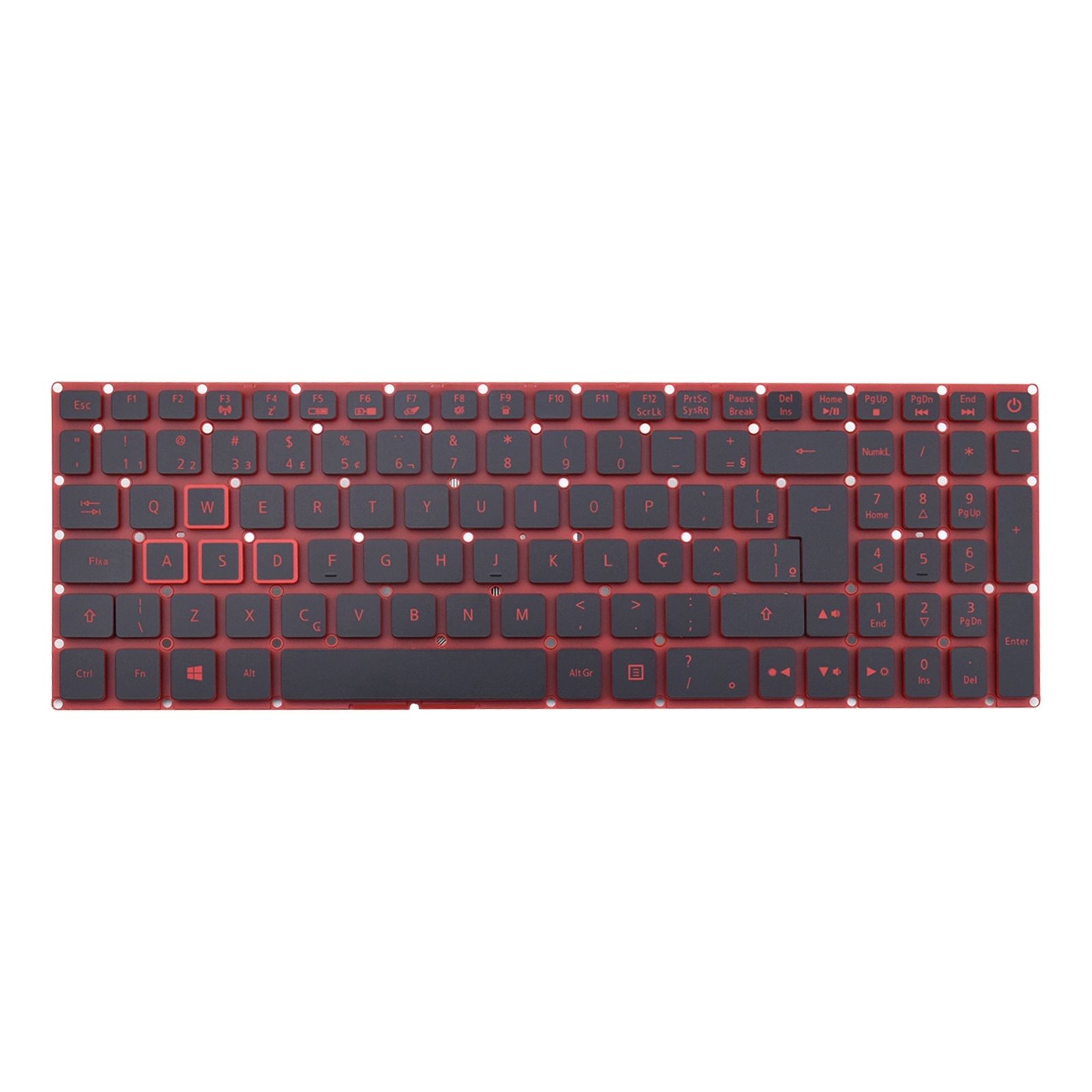 Teclado para Notebook Acer Predator PH315-54, ABNT2 Preto, possui teclas confortáveis e 12 meses de garantia.