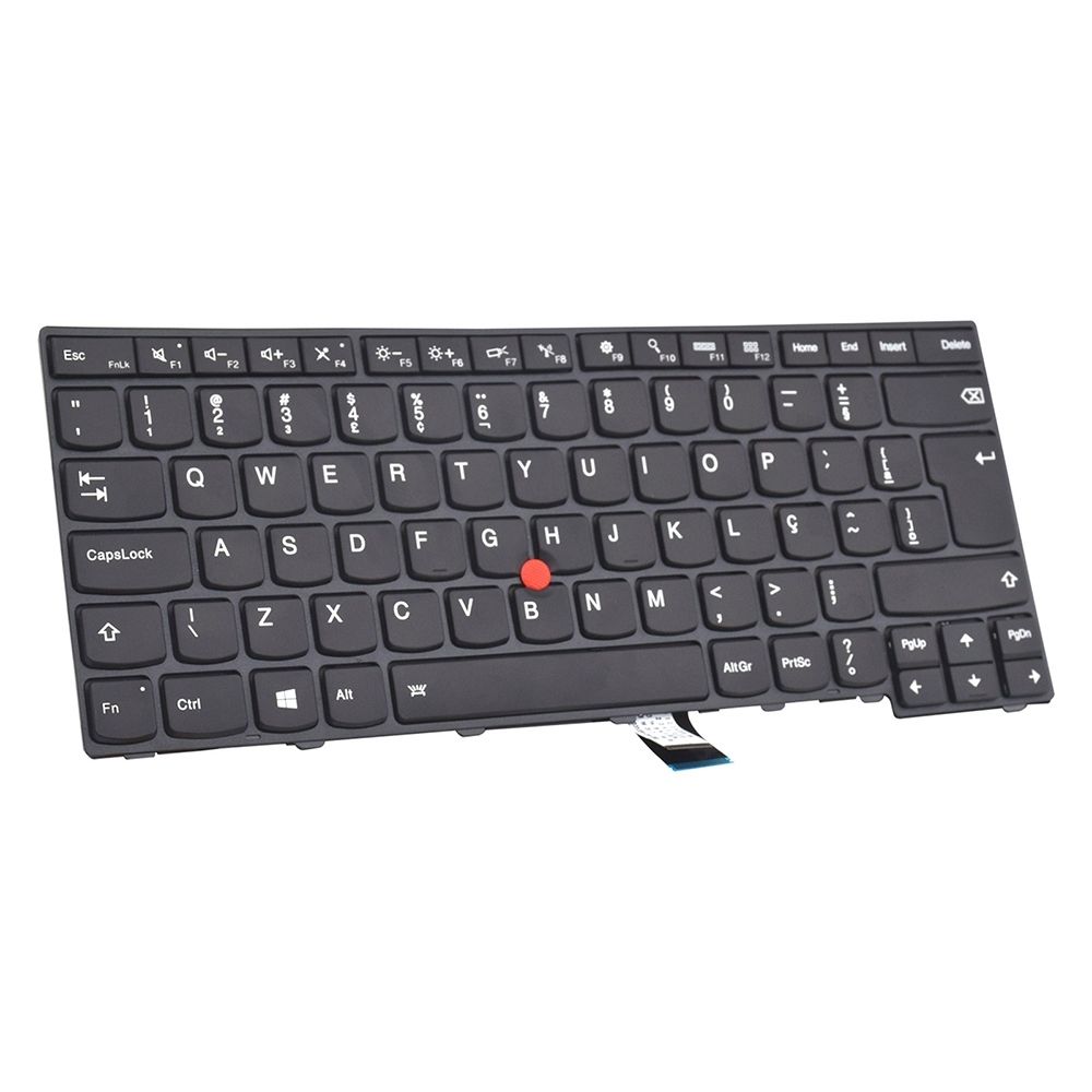 Teclado para Notebook Lenovo Part Number MP-12M26PAJ387W, ABNT2 Preto, possui teclas confortáveis e 12 meses de garantia.