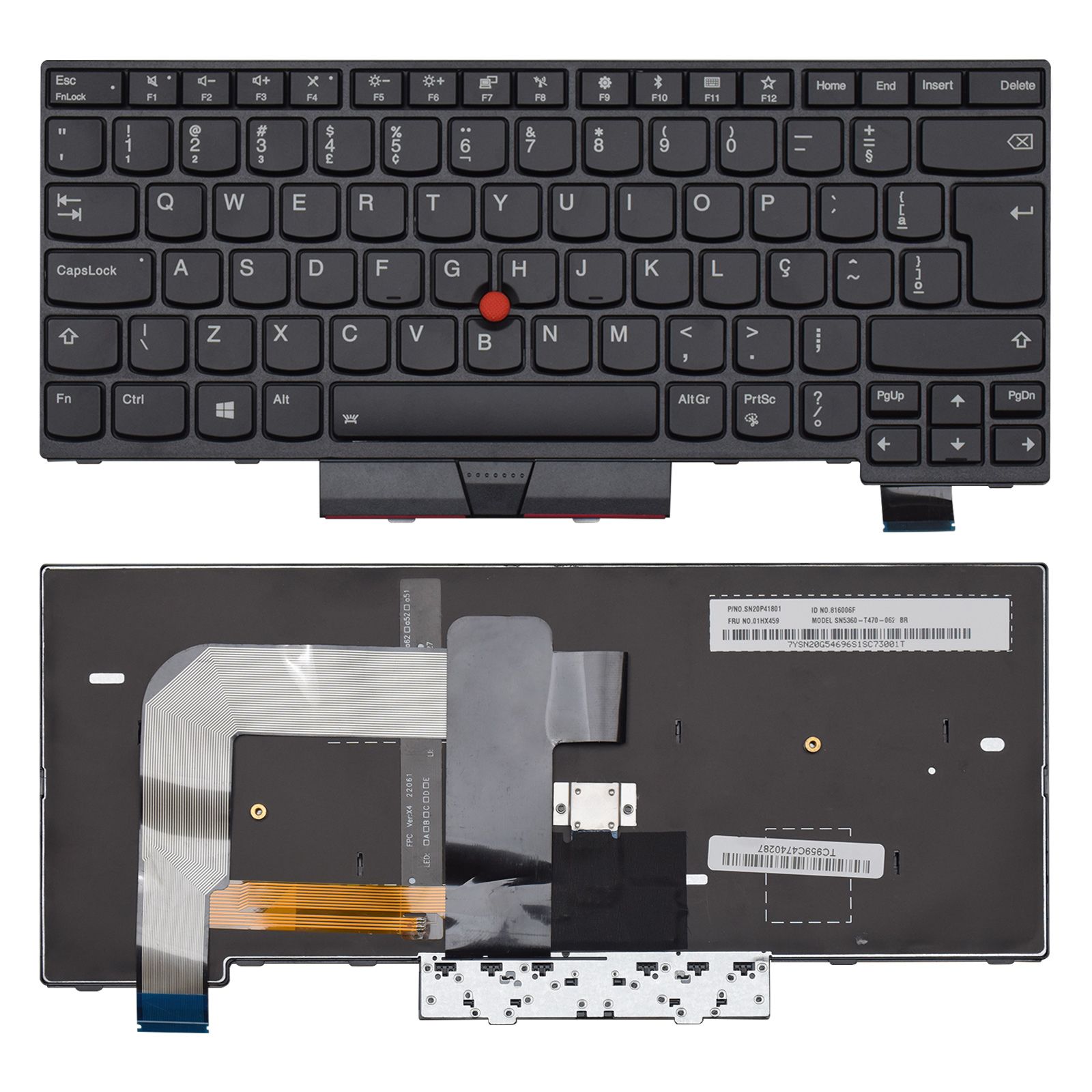 Teclado para Notebook Lenovo Part Number PK1312D3B00